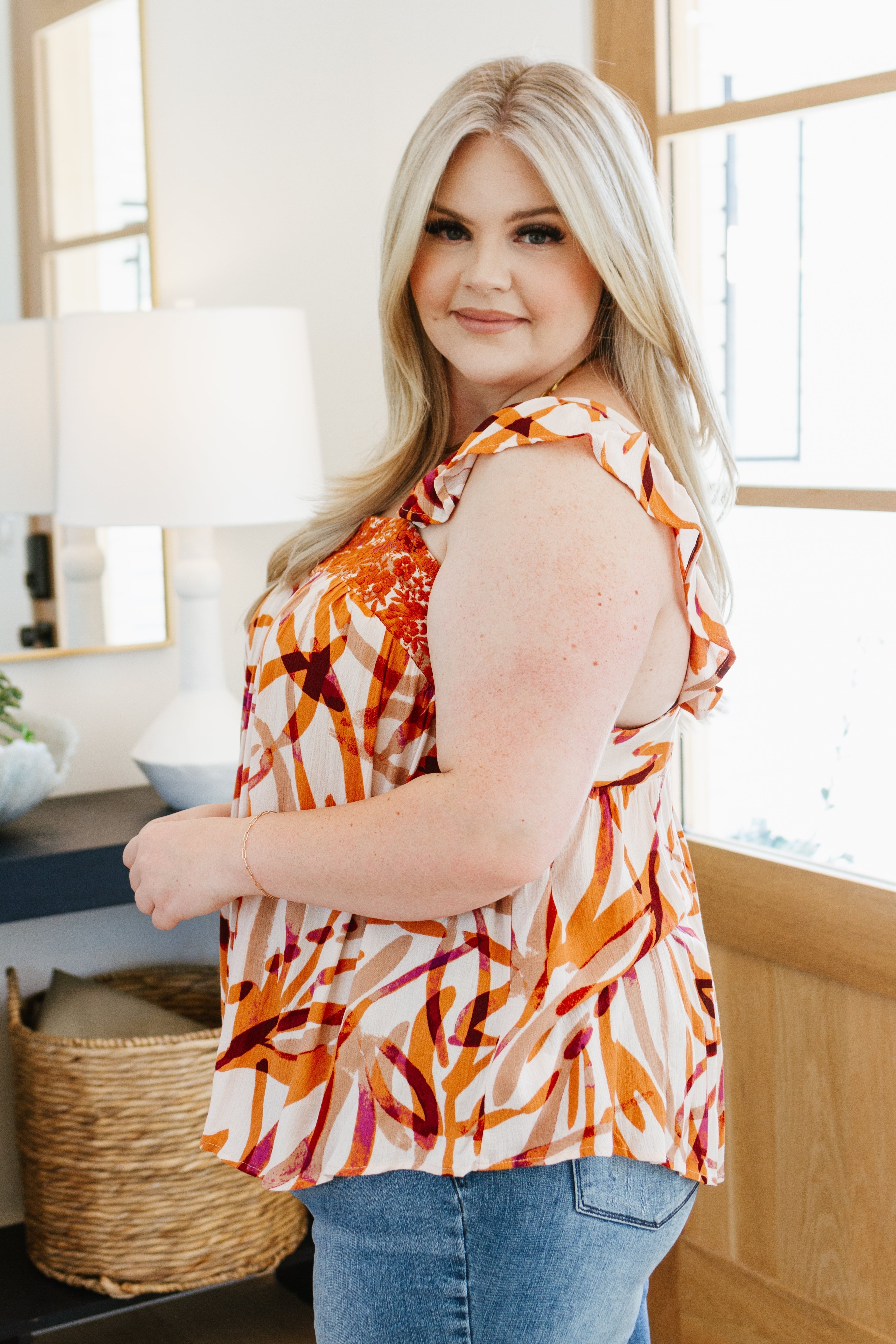 Francesca Embroidered Top • Rust