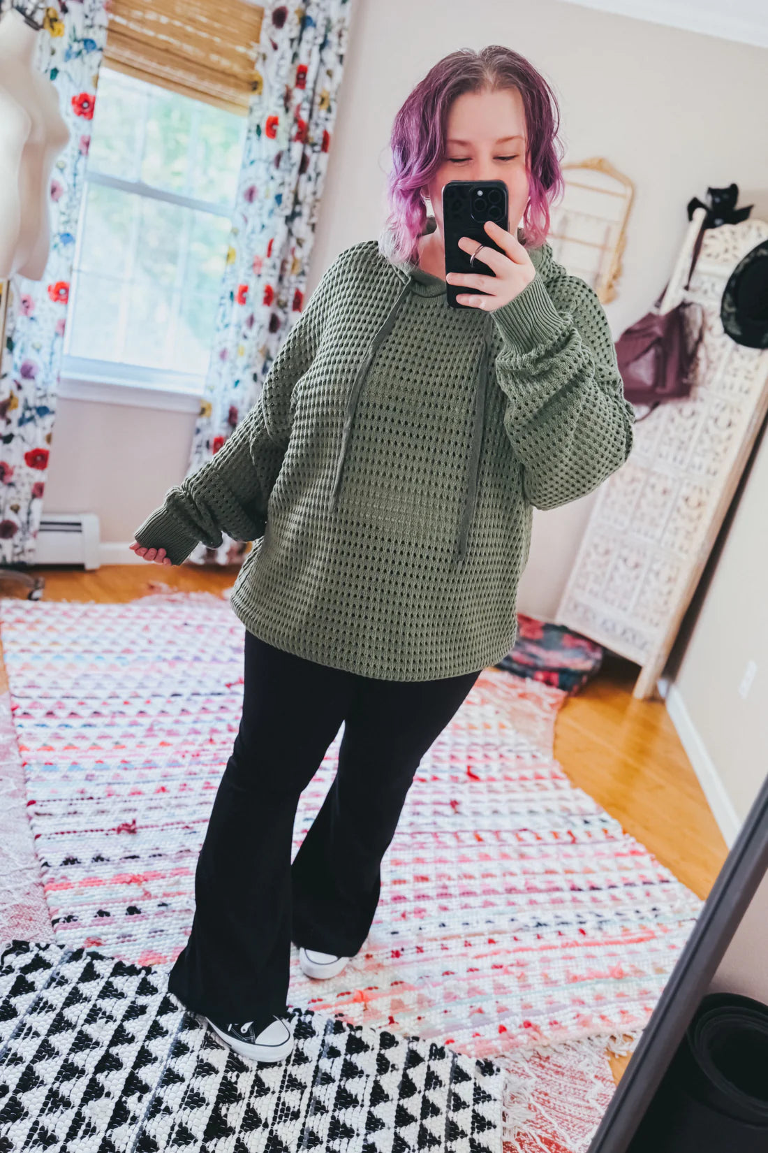 What a Catch Open Weave Pullover