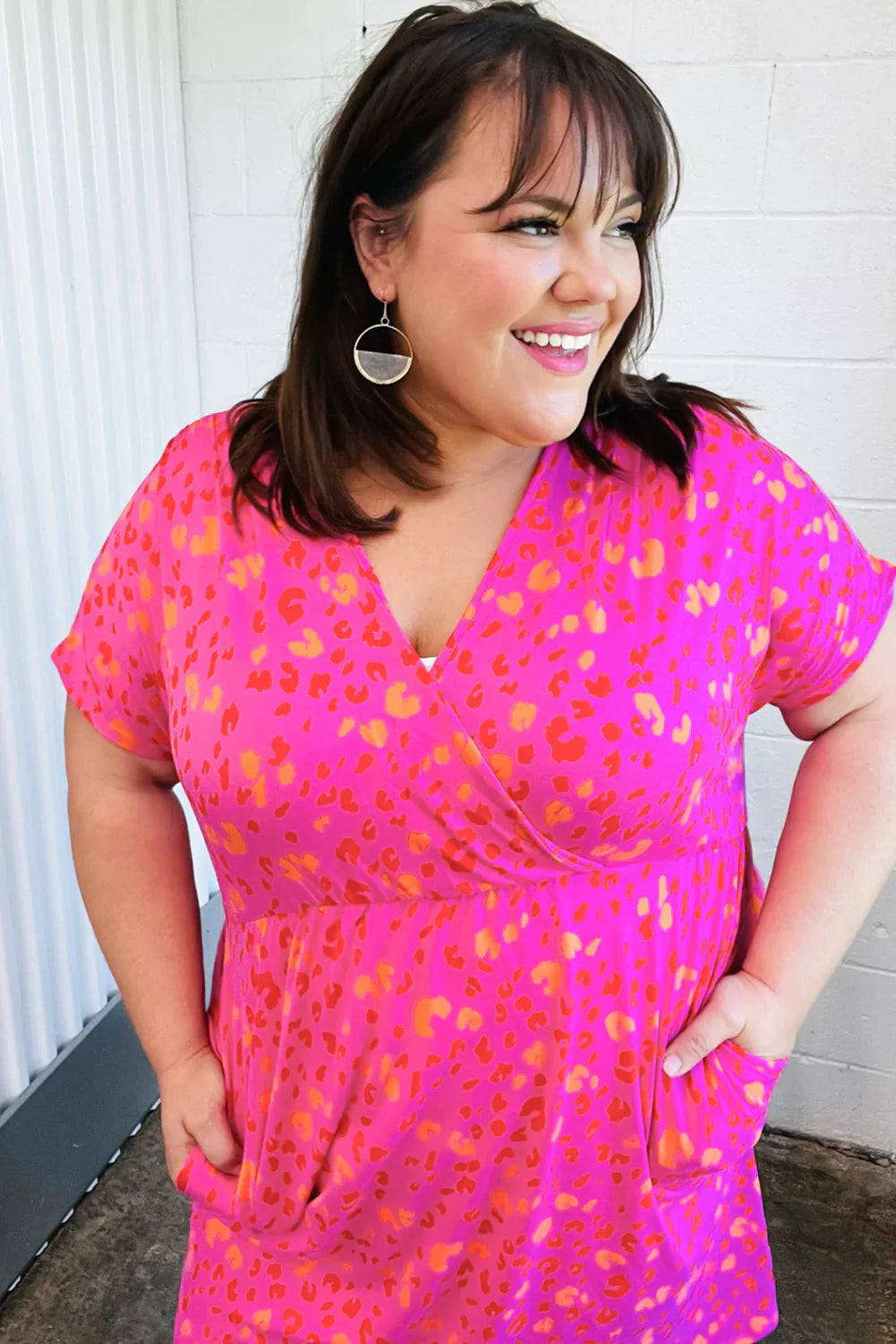 Love High Surplice V Neck Dress - Atomic Wildflower