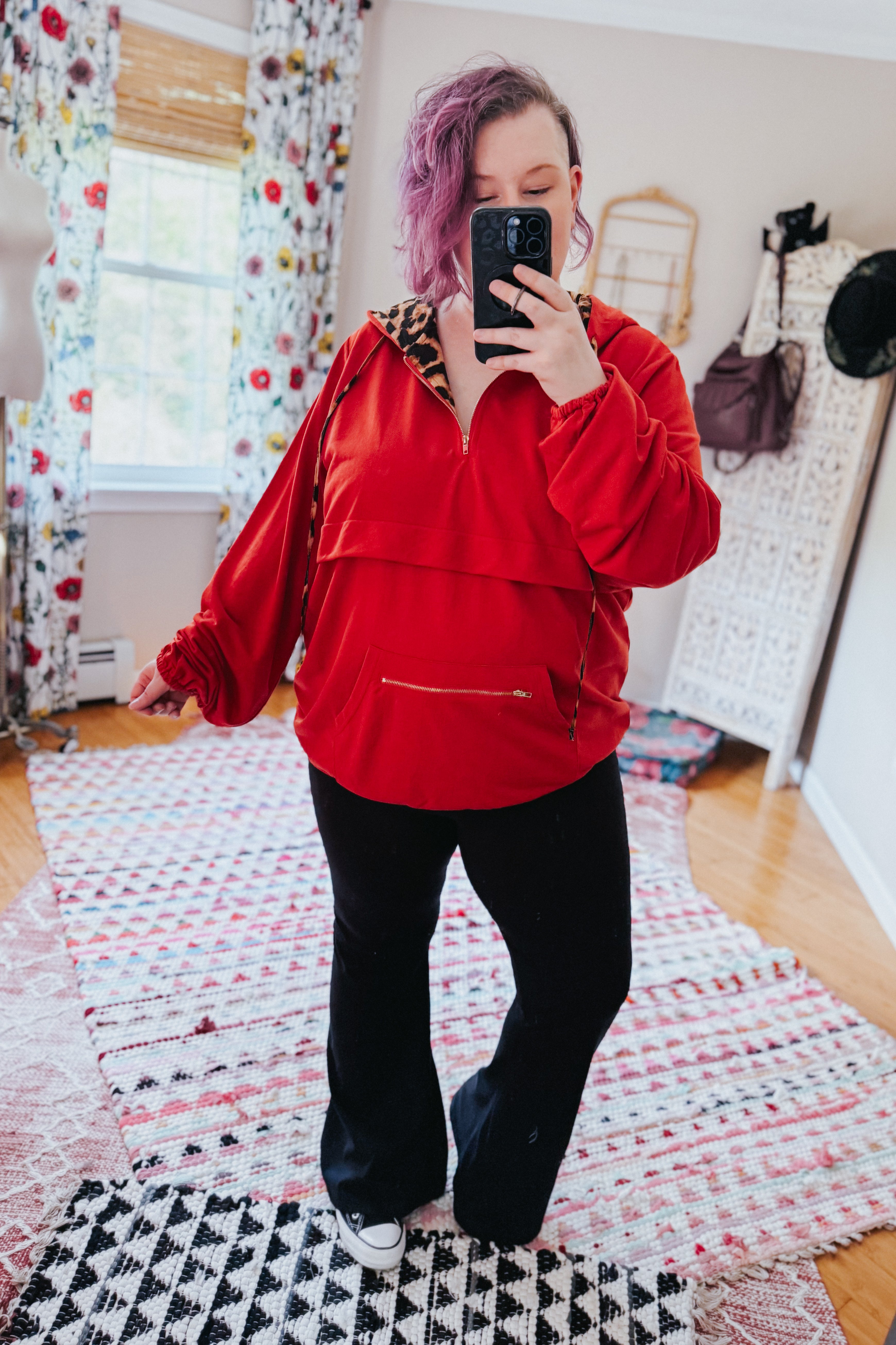 Bold Moves Peekaboo Leopard Pullover