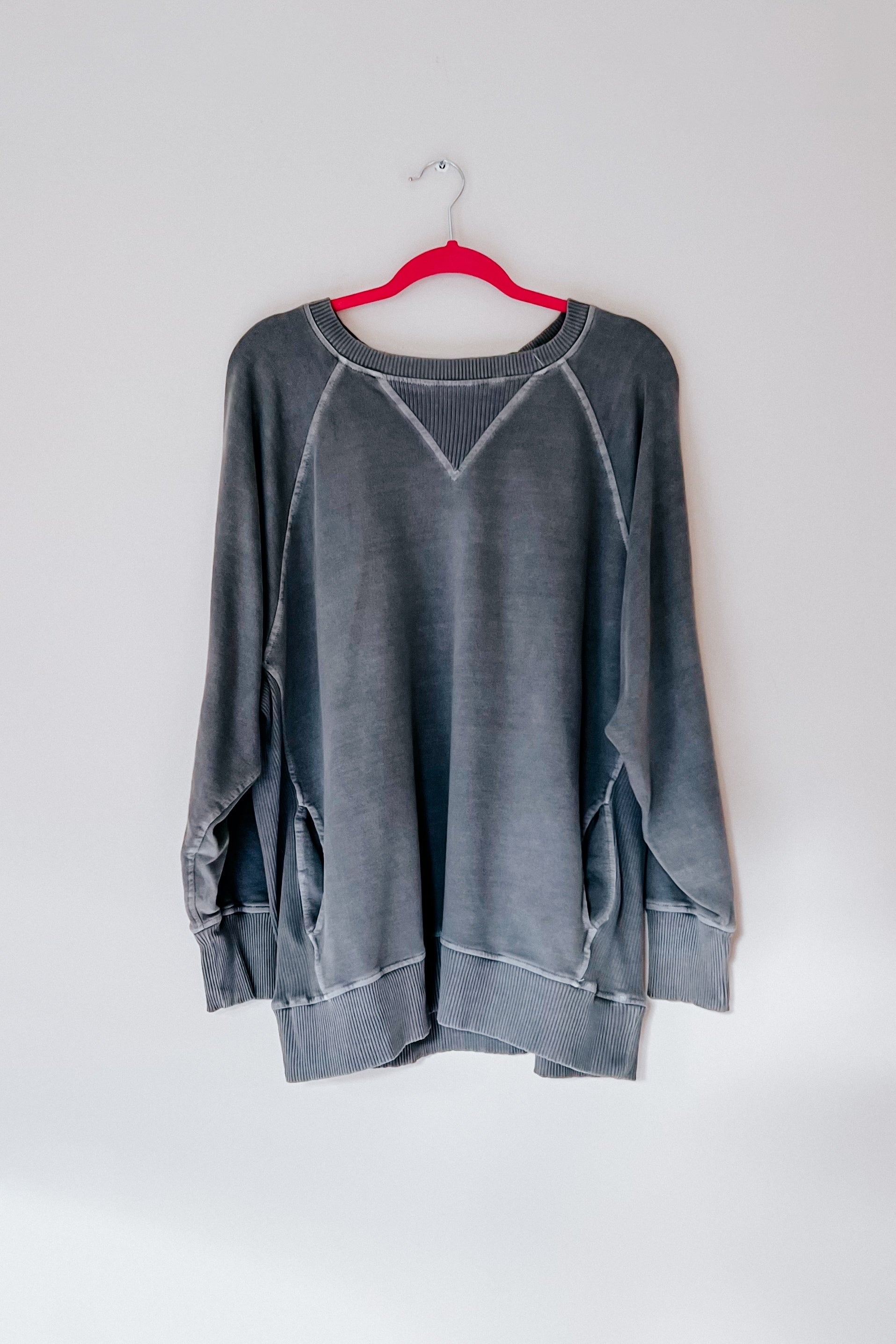Let's Get Cozy Washed French Terry Pullover