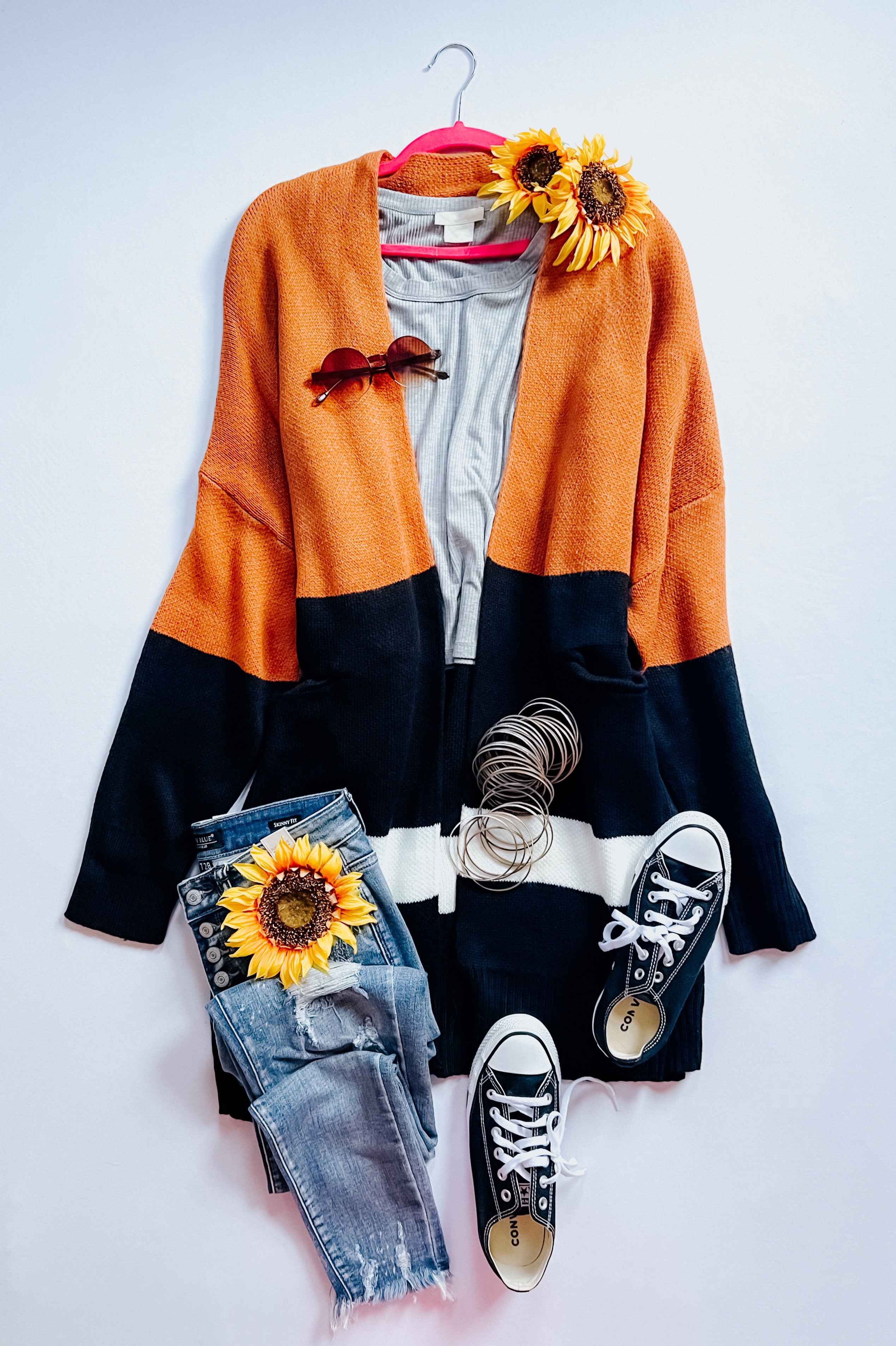 Layer Me Up Color Block Knit Open Cardigan