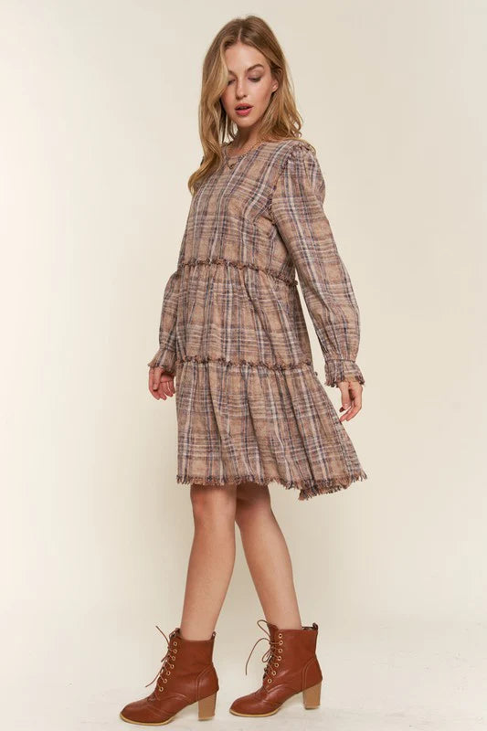 Sweet Tea on the Porch Plaid Tiered Dress