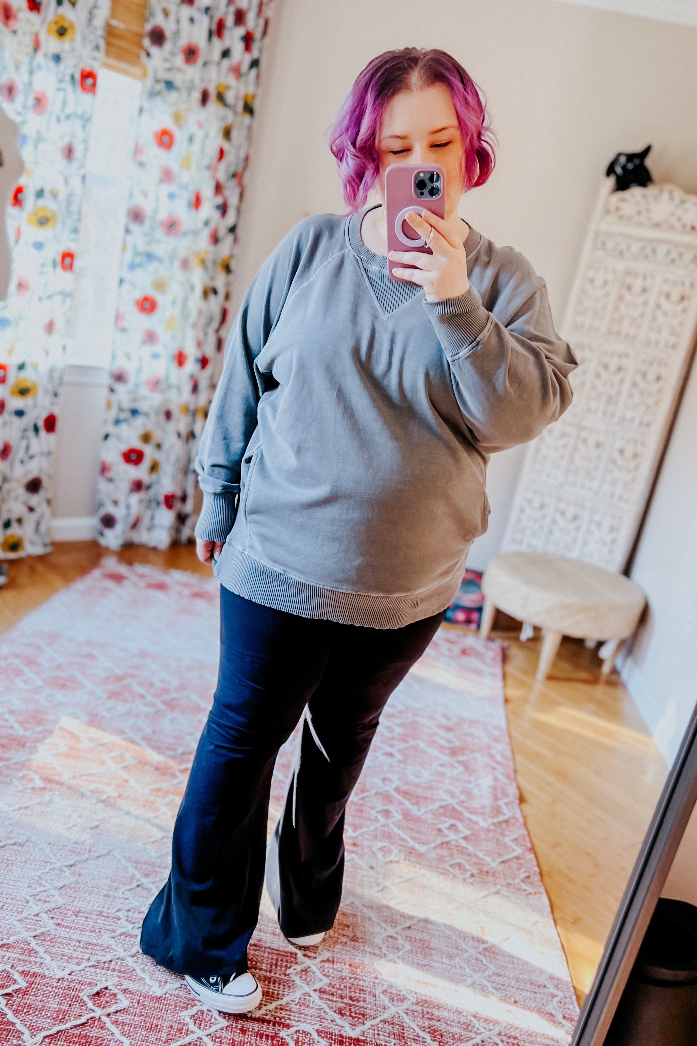 Let's Get Cozy Washed French Terry Pullover
