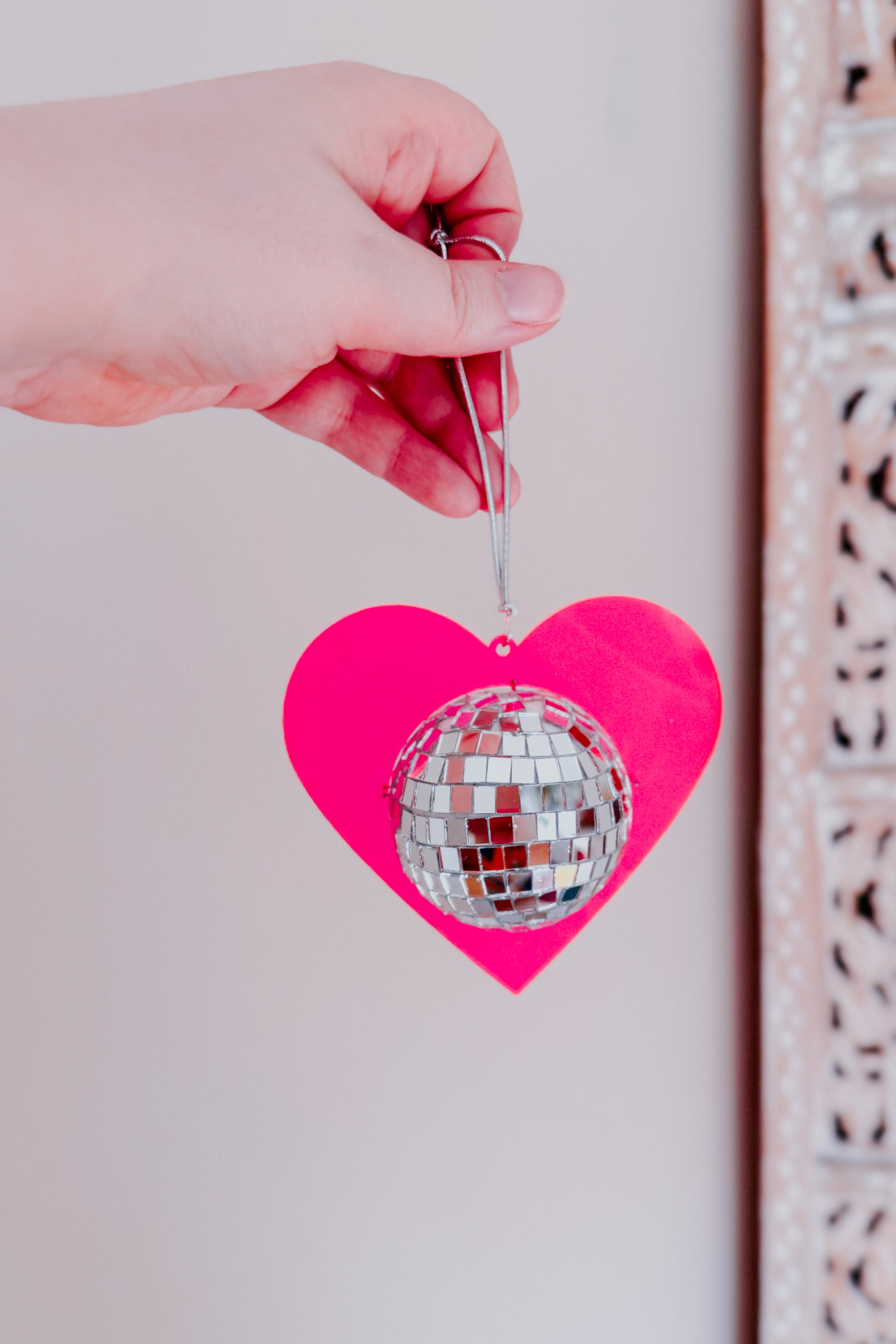 Hanging Mini Disco Heart Sun Catcher