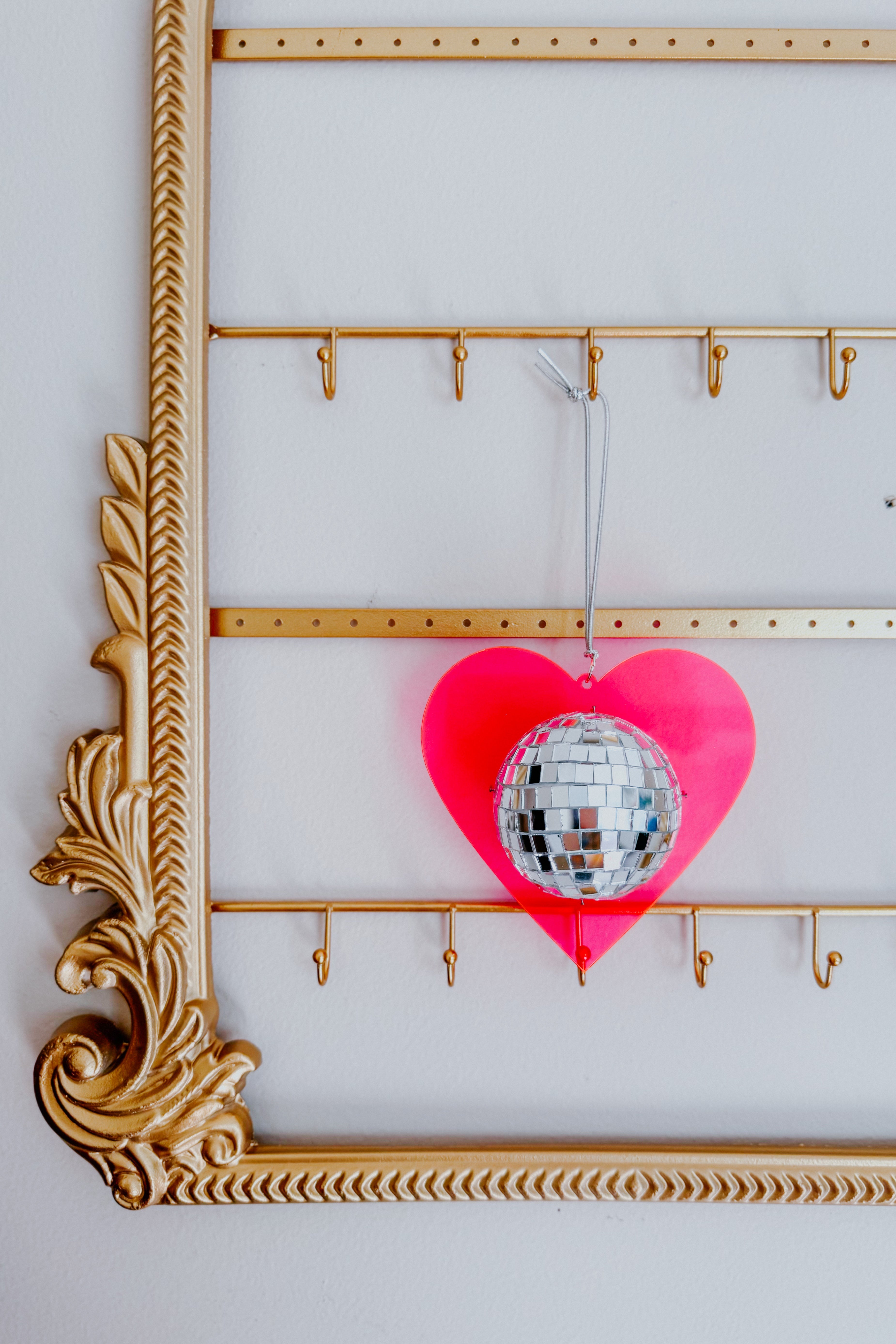 Hanging Mini Disco Heart Sun Catcher