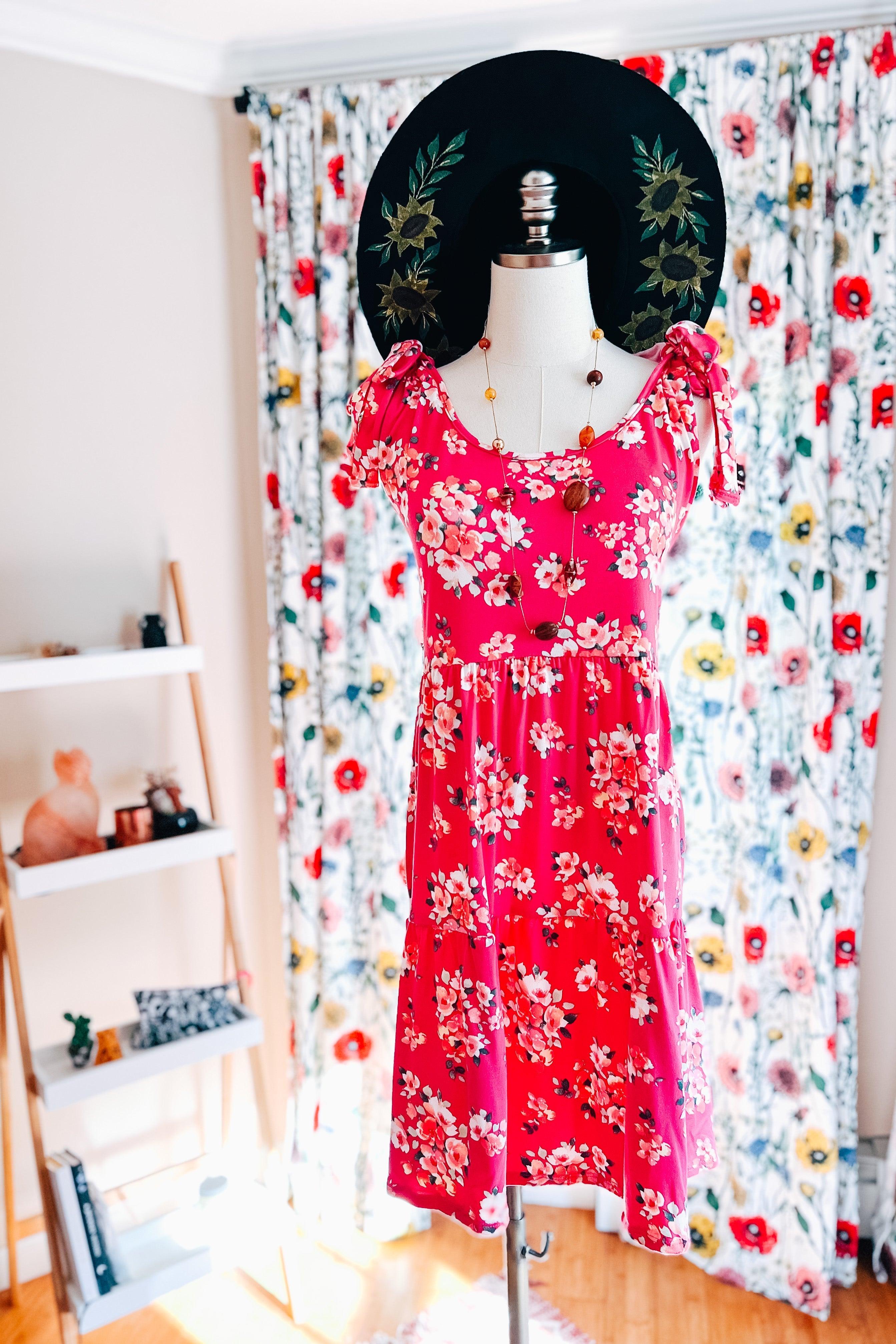 Fun Times Tiered Dress • Hot Pink - Atomic Wildflower