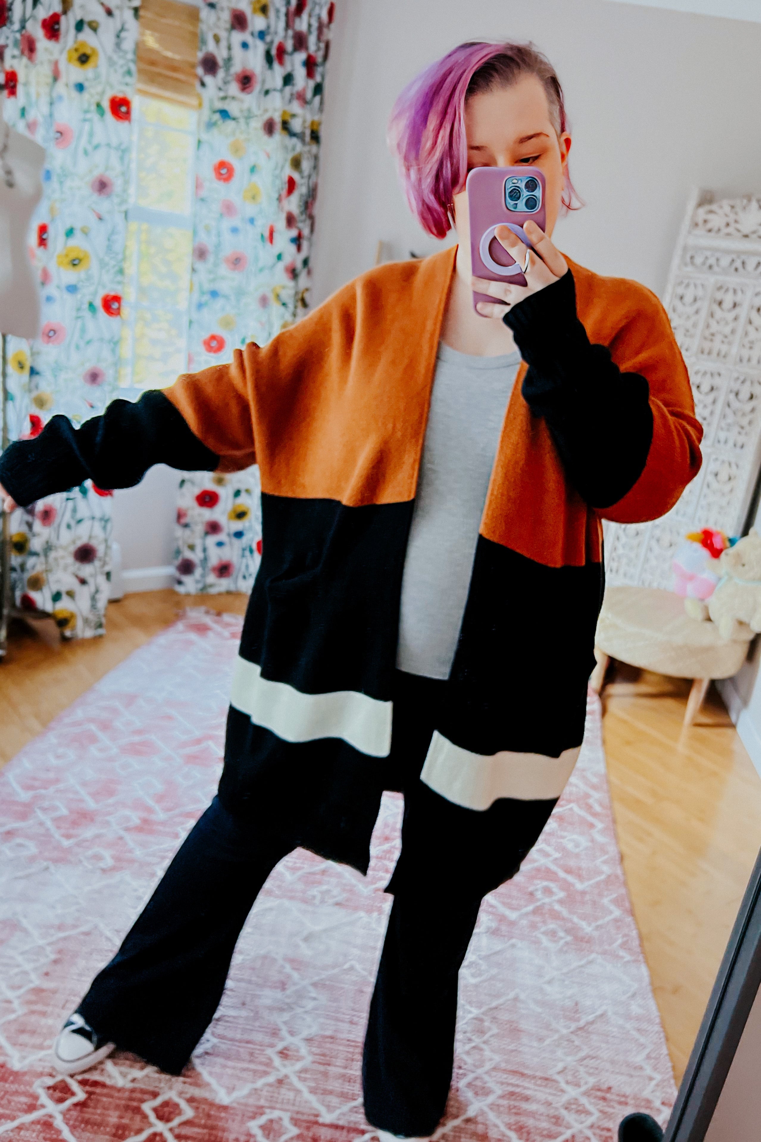 Layer Me Up Color Block Knit Open Cardigan