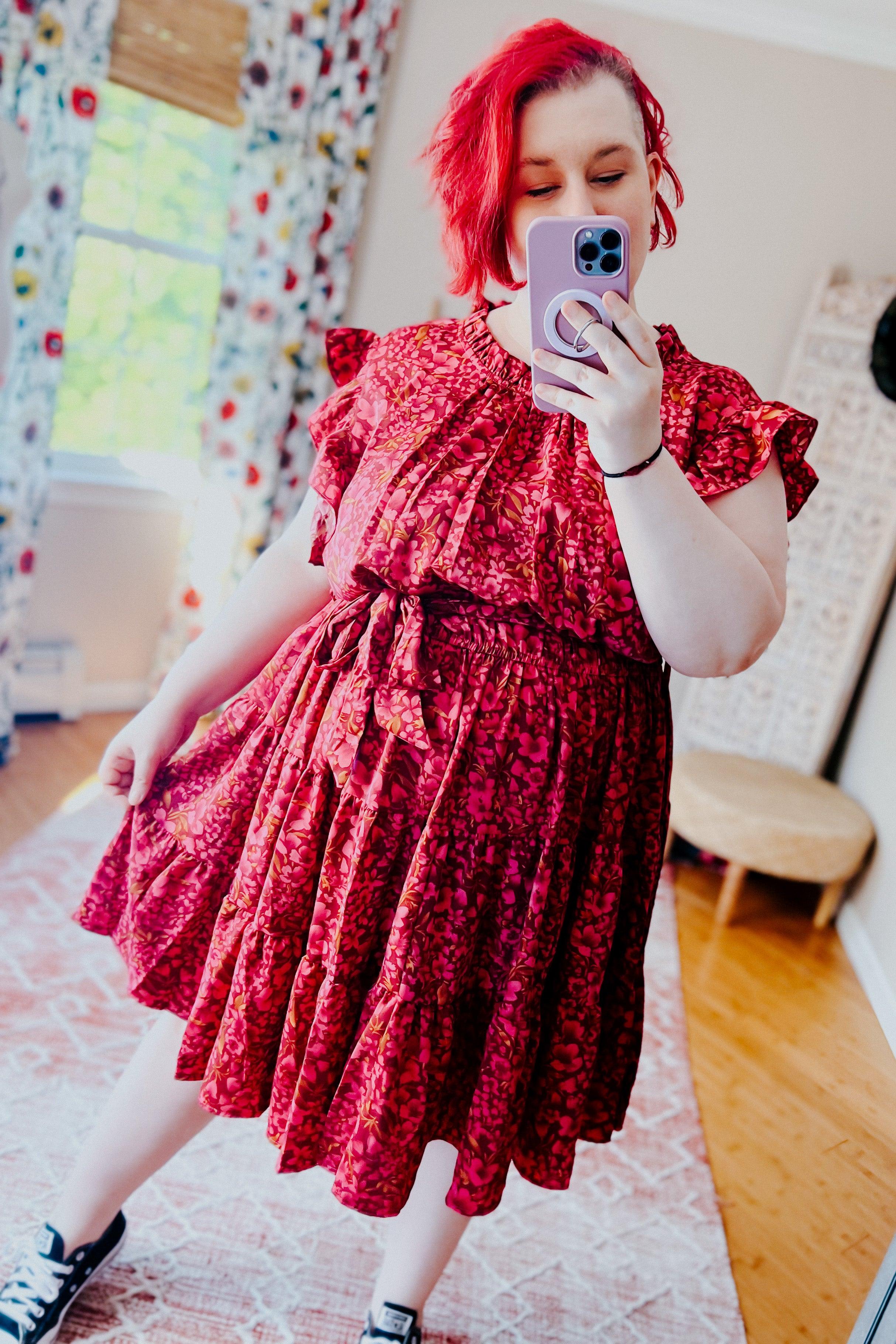 Dawn Floral Ruffle Frill Dress - Atomic Wildflower