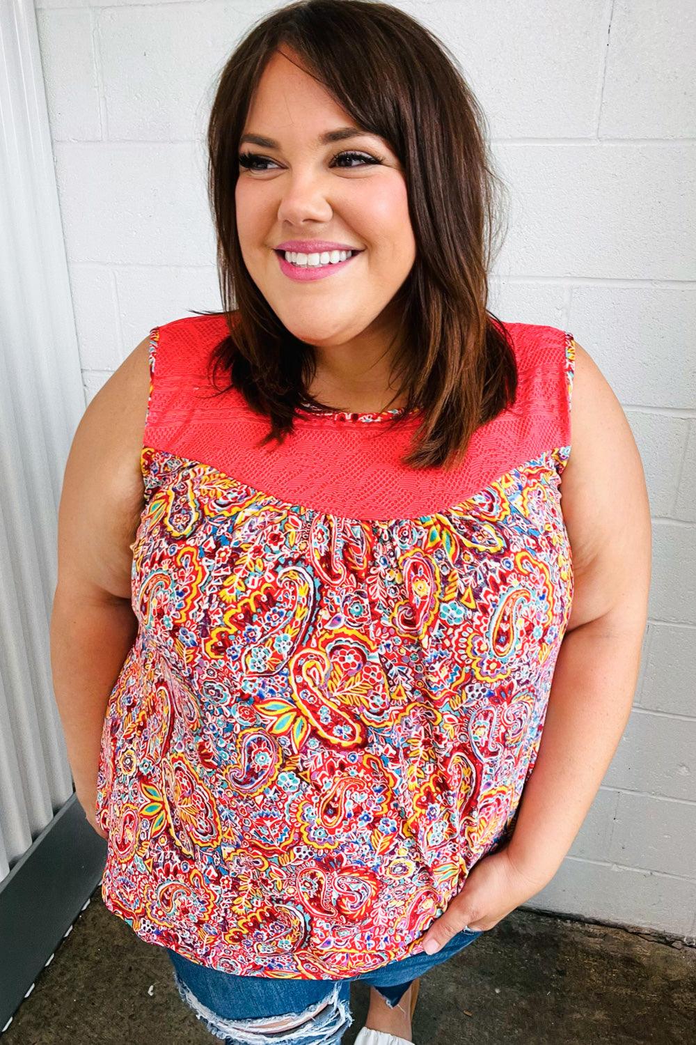 Plenty Of Love Paisley Print Tank Top - Atomic Wildflower