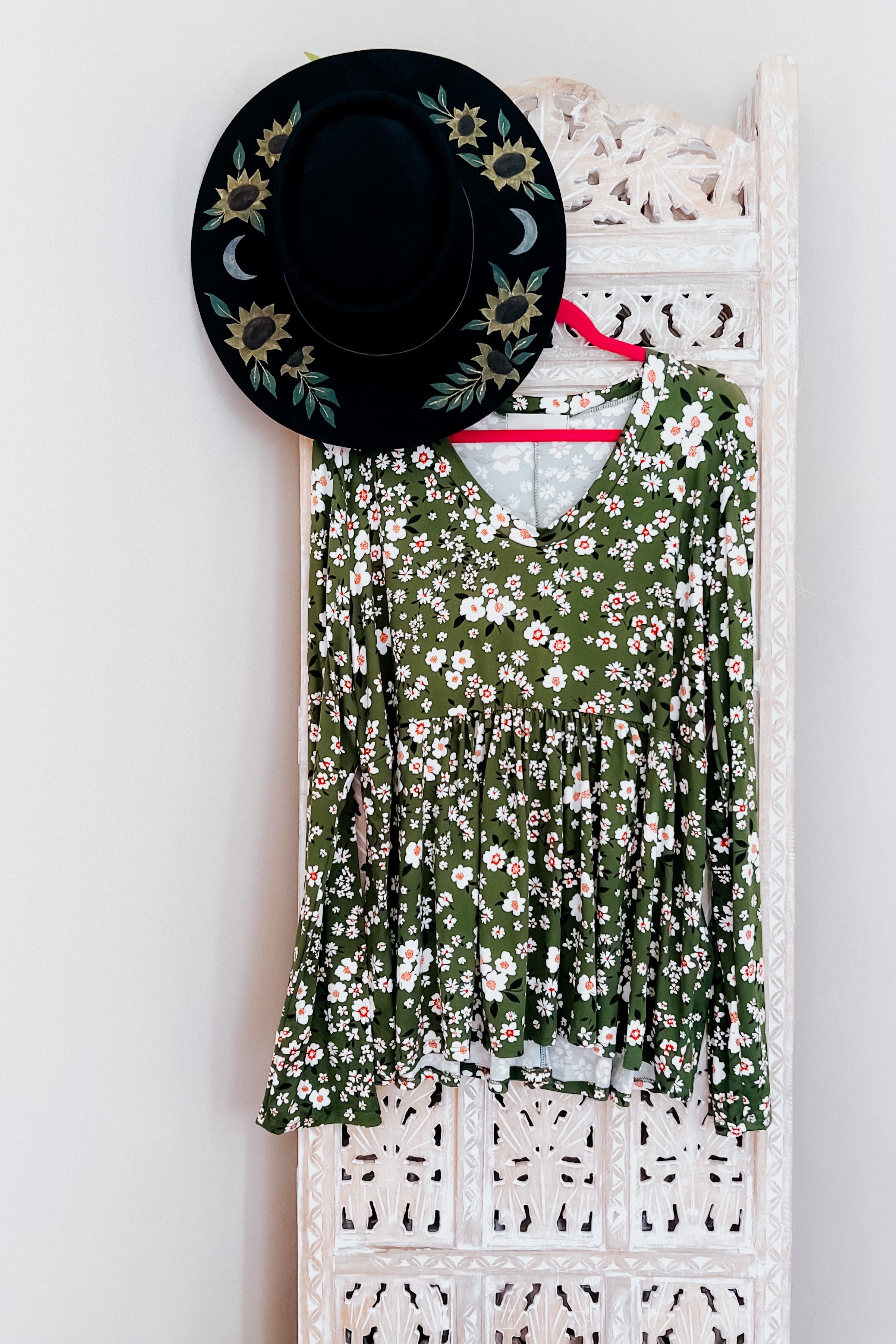 Picking Daisies Floral Print Babydoll Top