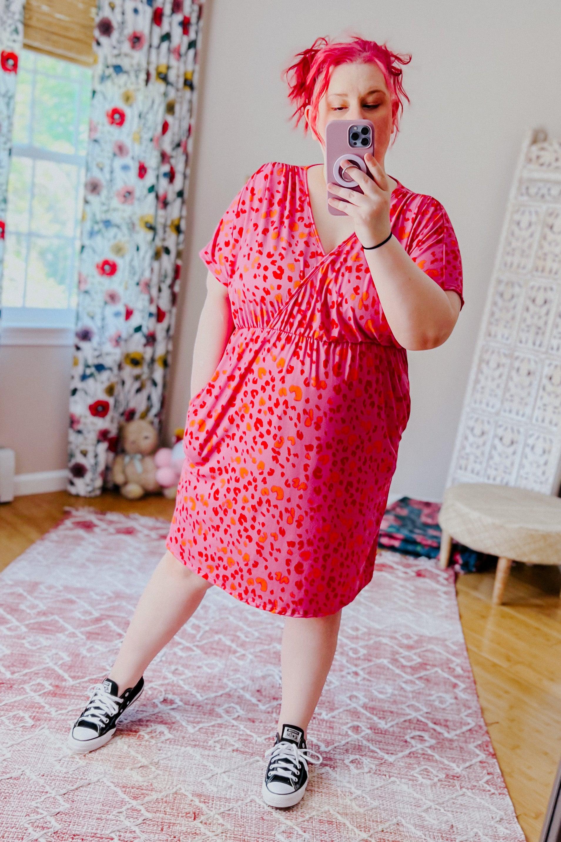 Love High Surplice V Neck Dress - Atomic Wildflower