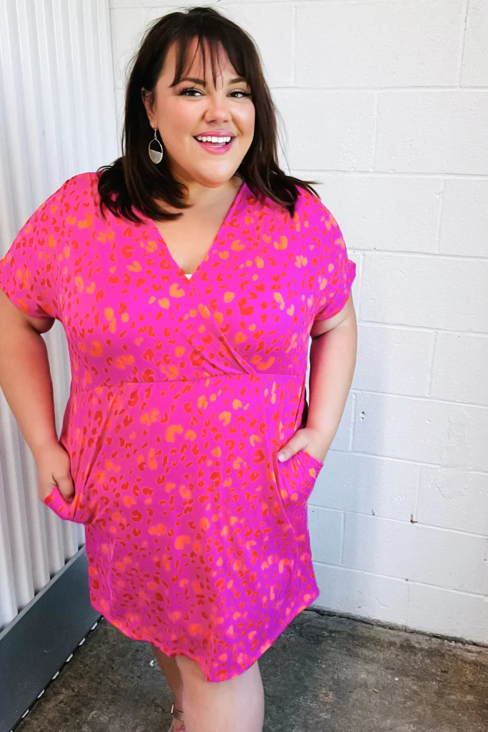 Love High Surplice V Neck Dress - Atomic Wildflower