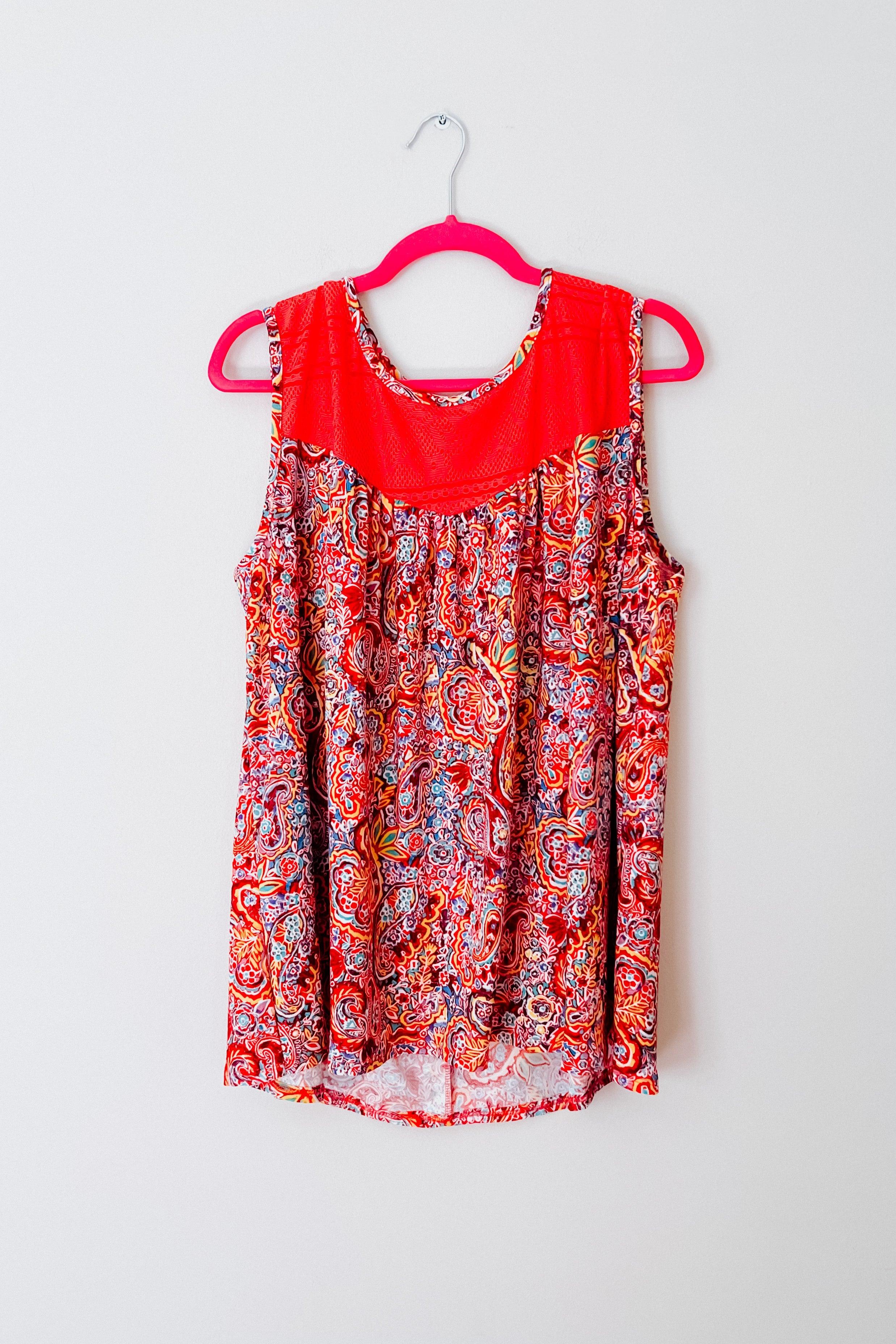 Plenty Of Love Paisley Print Tank Top - Atomic Wildflower