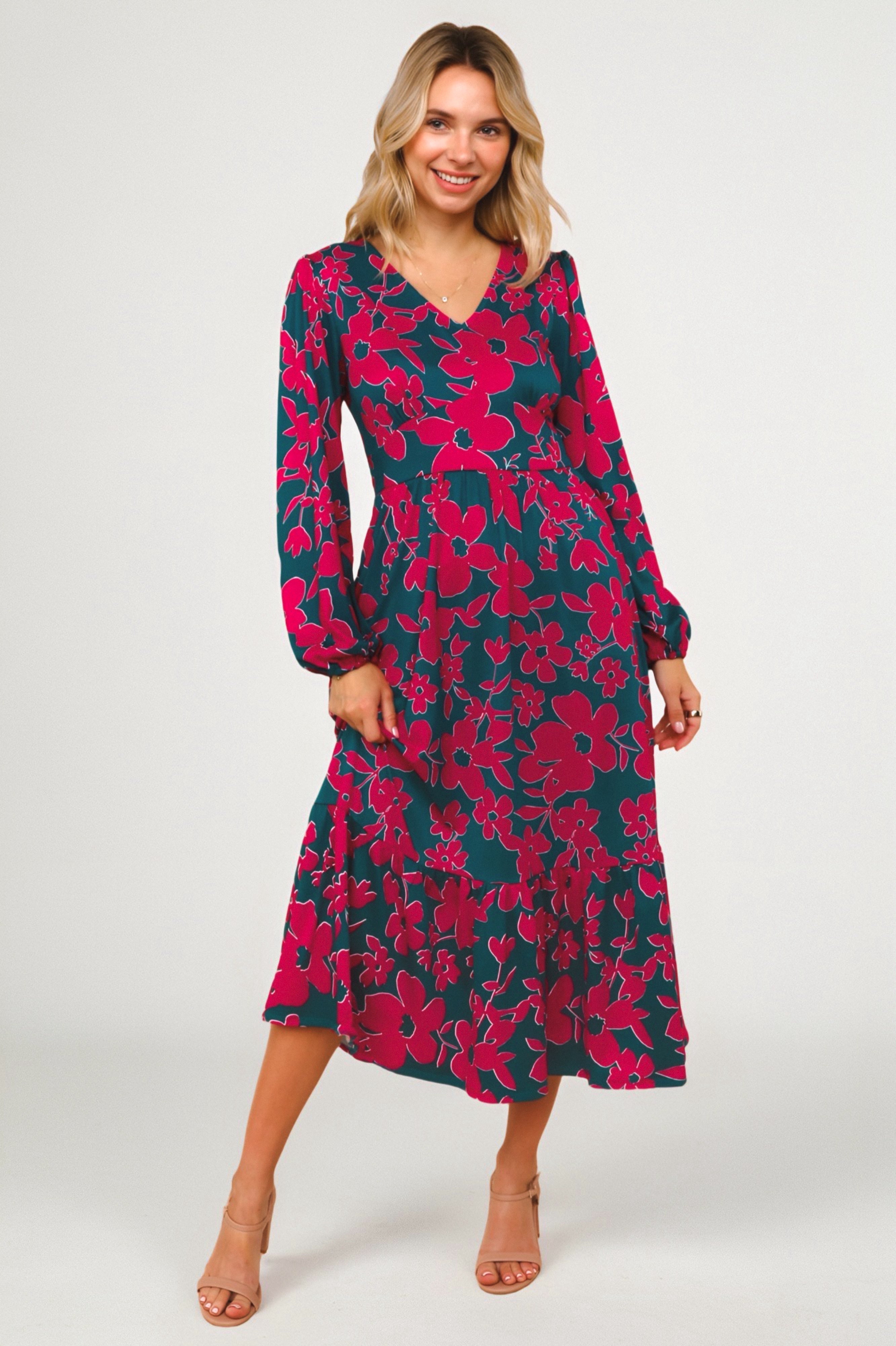 Everyone to the Dance Floor Midi Dress • Teal