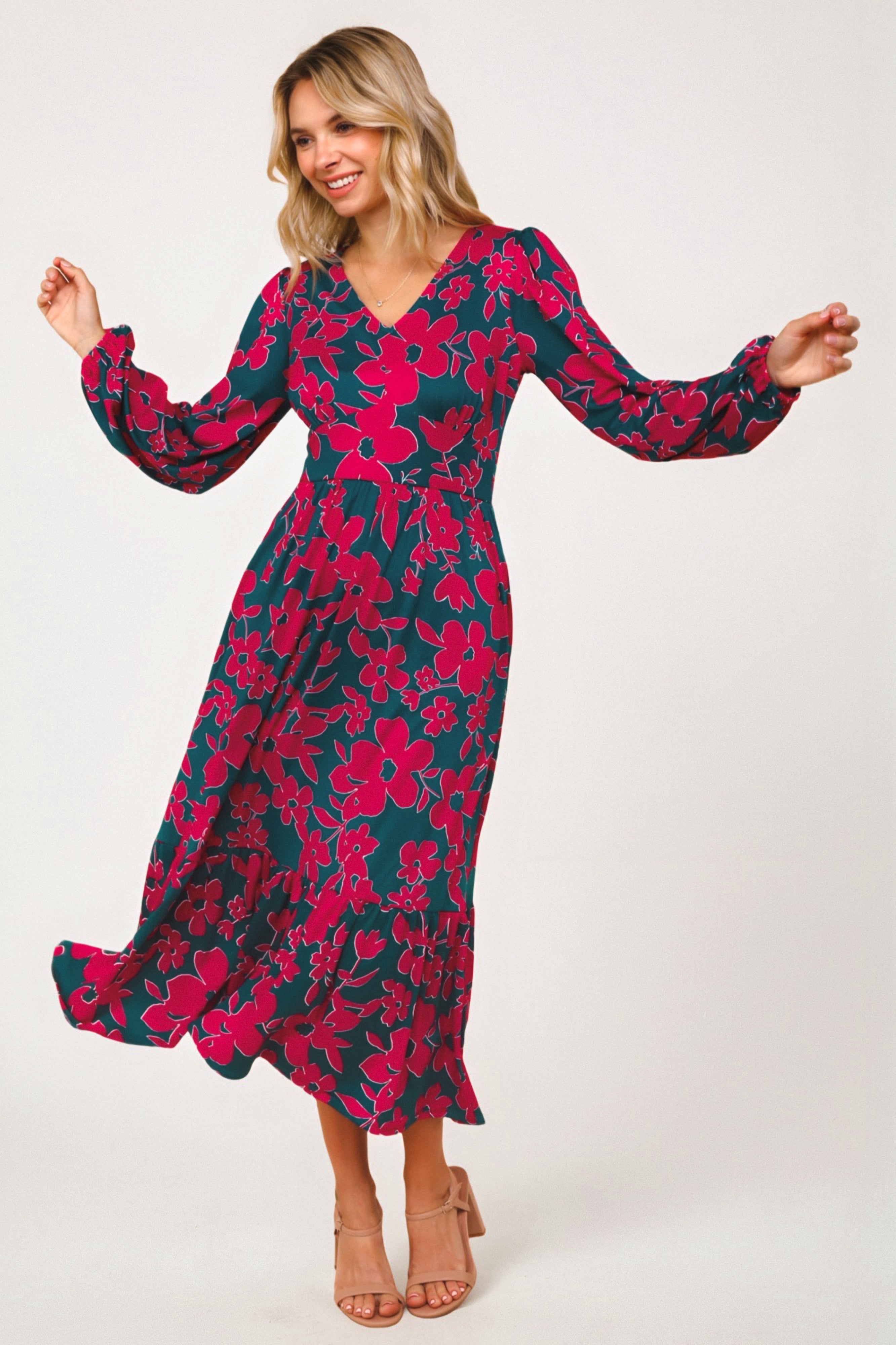 Everyone to the Dance Floor Midi Dress • Teal