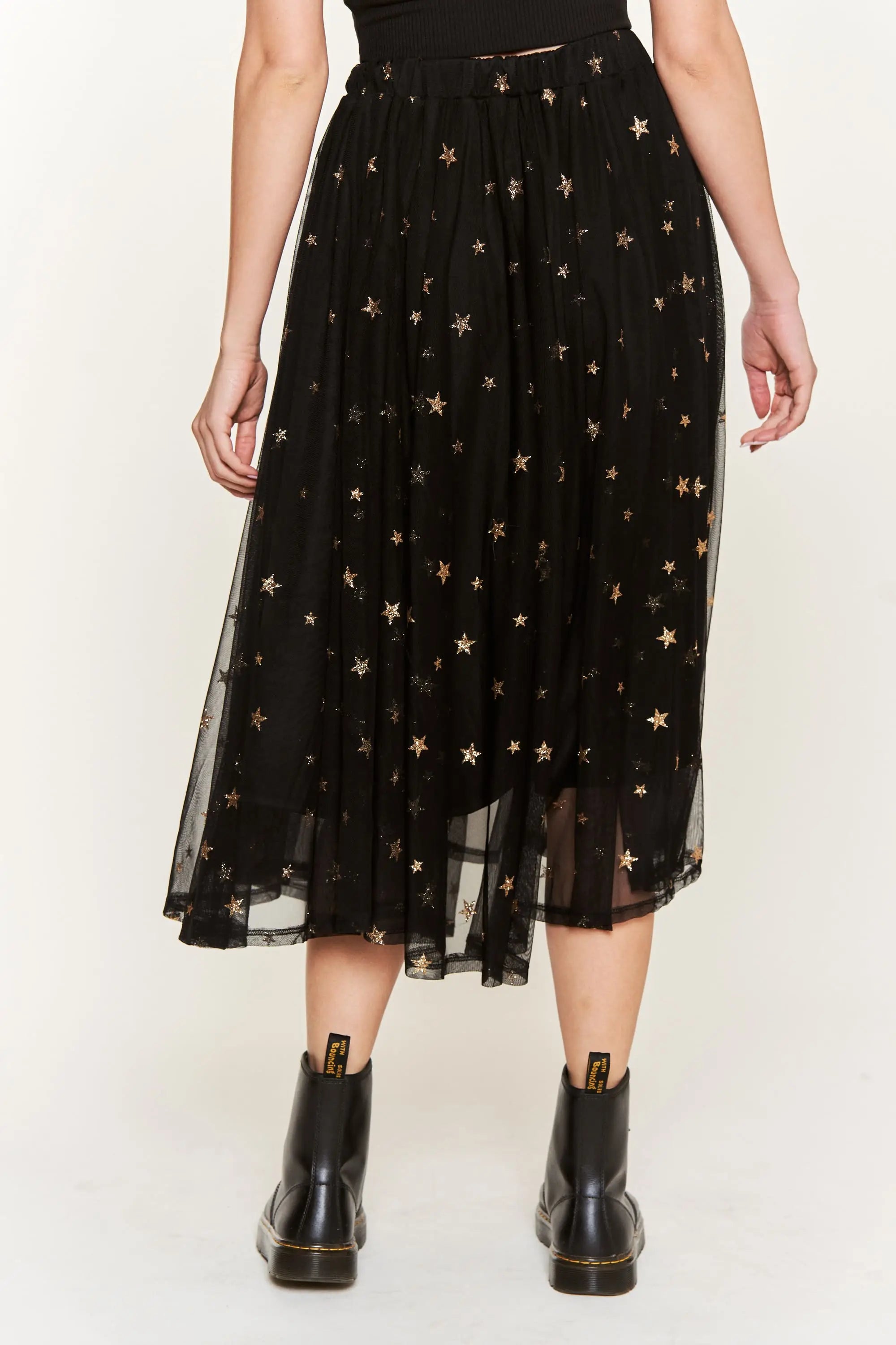 Star Crossed Chiffon Midi Skirt - Atomic Wildflower