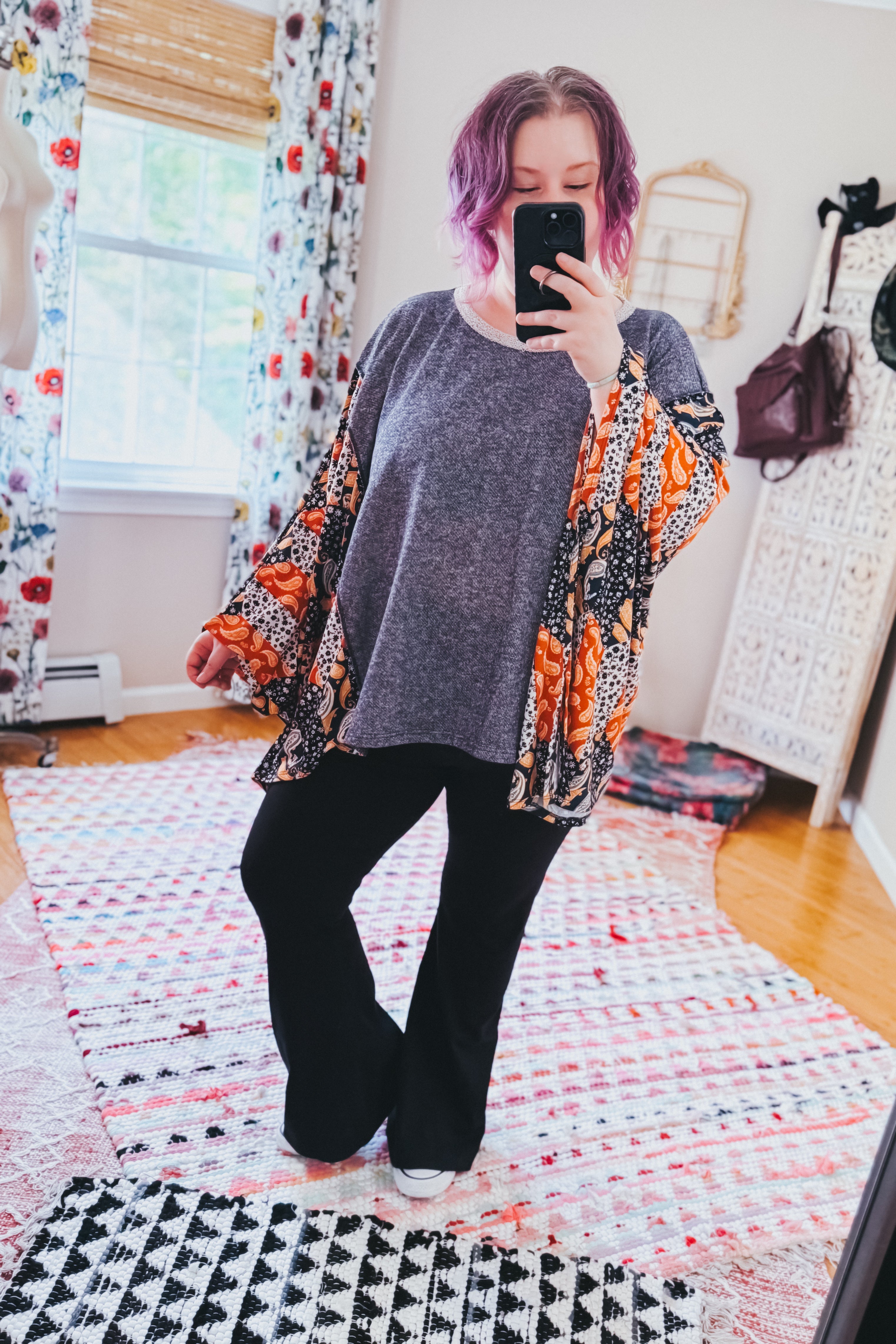 In A Paisley Daydream French Terry Poncho Top