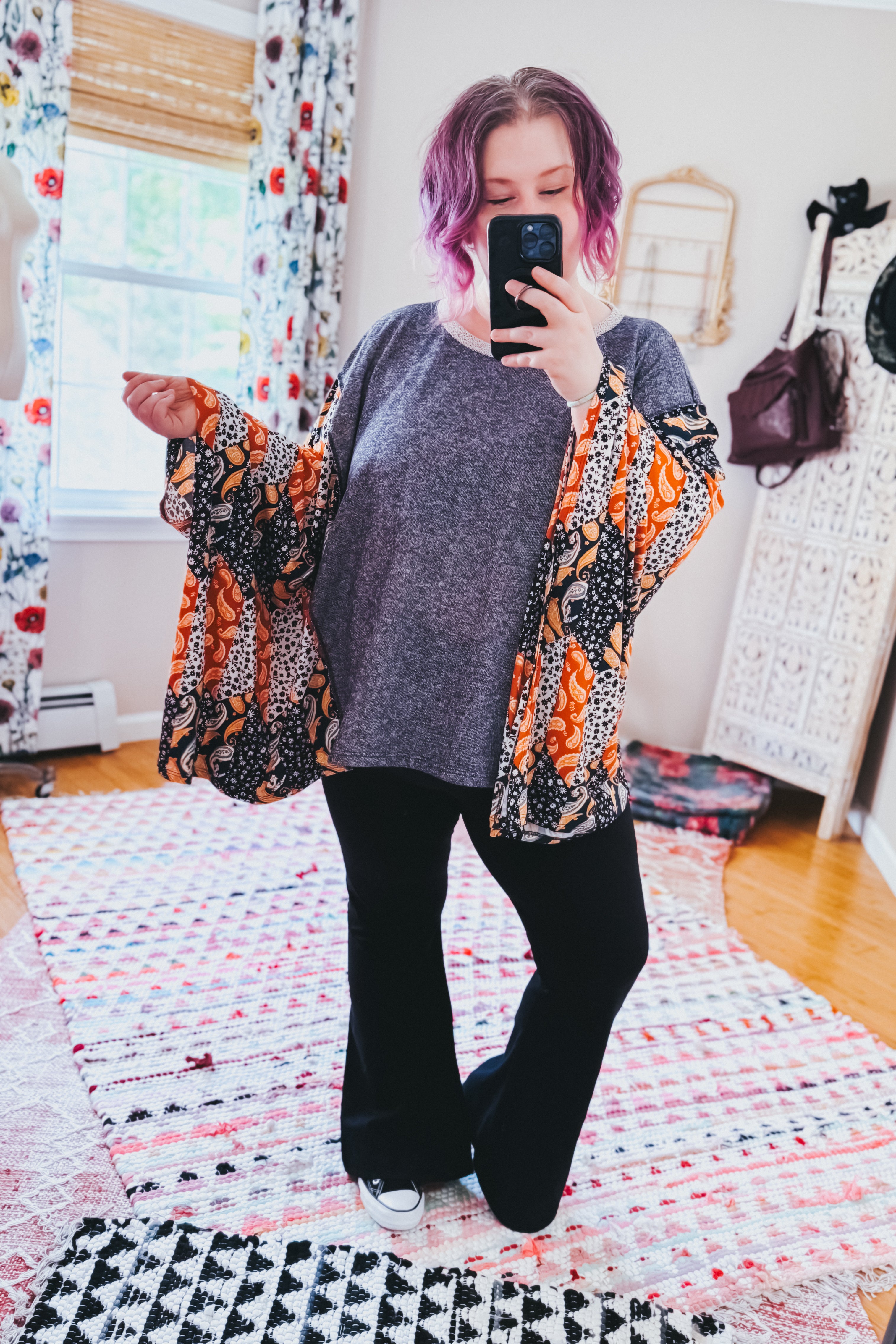 In A Paisley Daydream French Terry Poncho Top