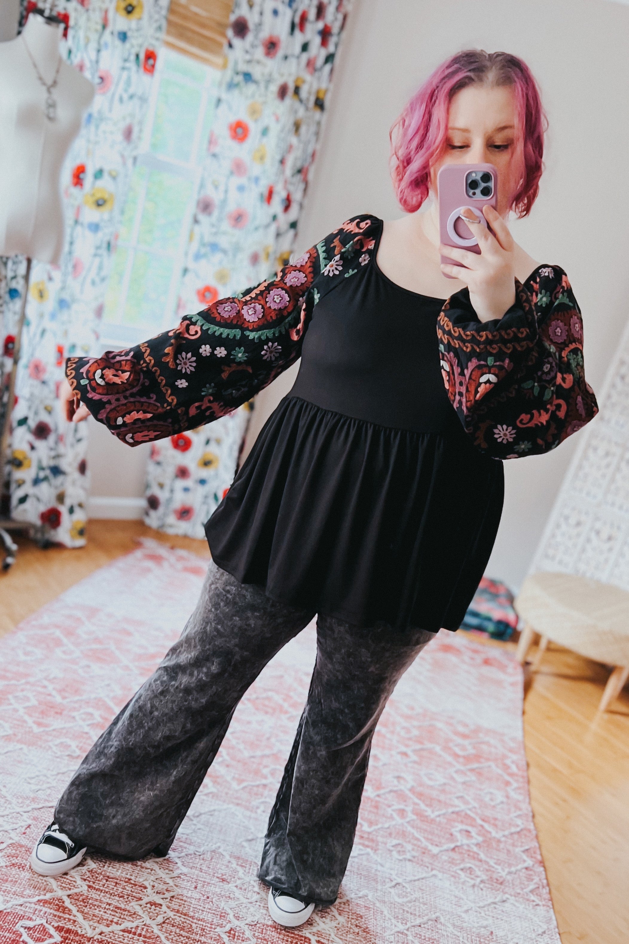 Dueling Dreams Border Print Blouse