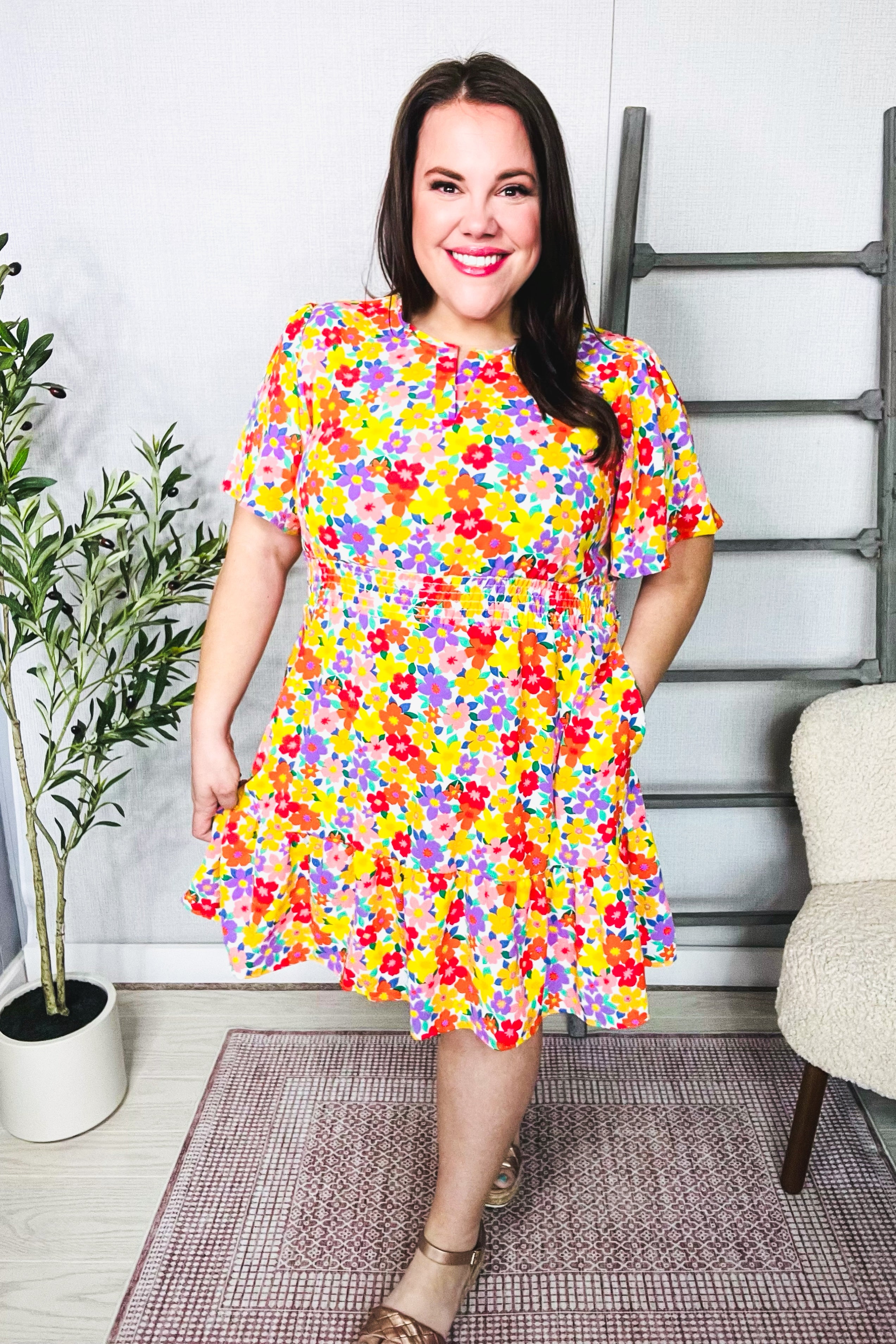 Doing Fine Ruffle Hem Dress