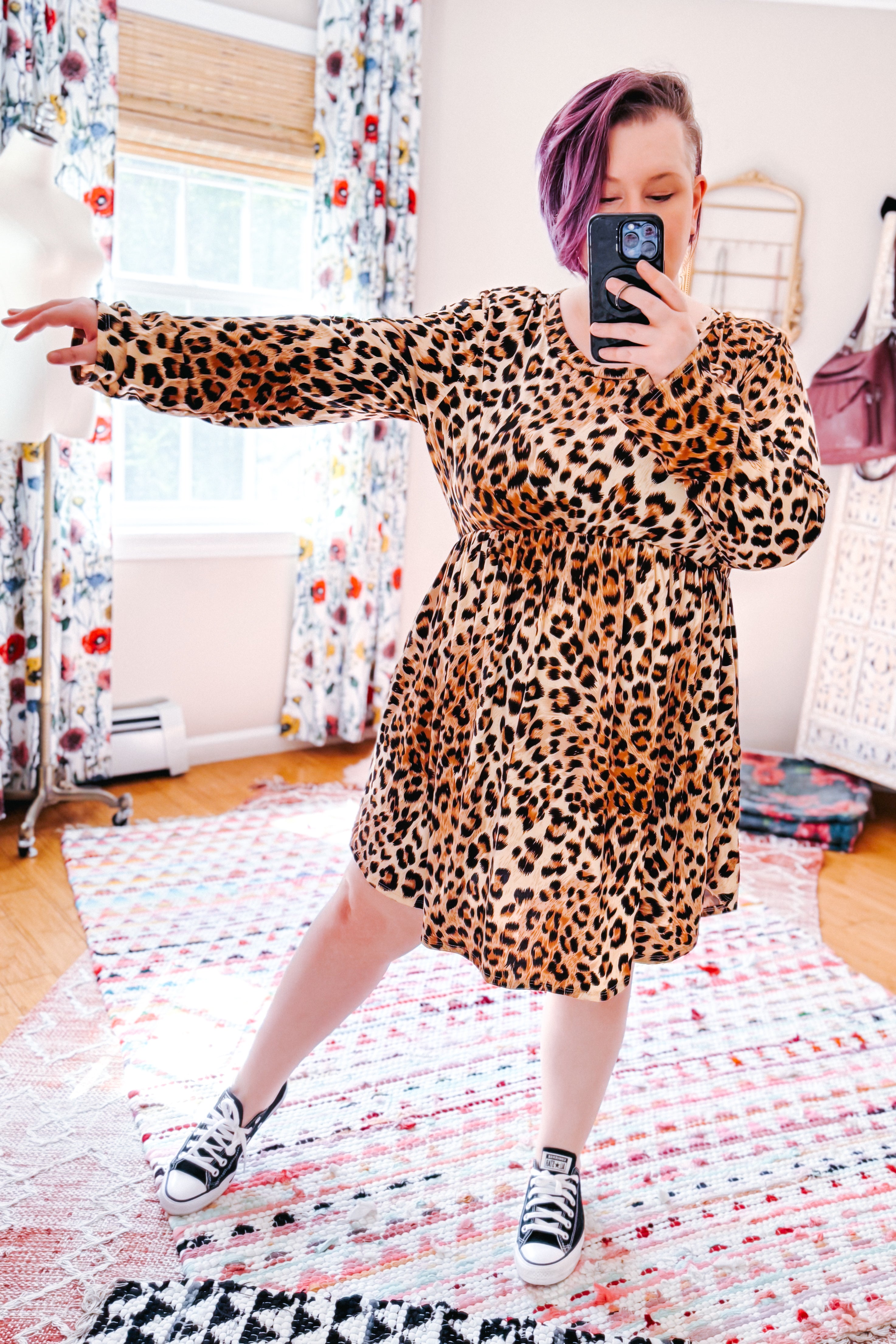Sweet & Spotted Leopard Babydoll Tunic Dress