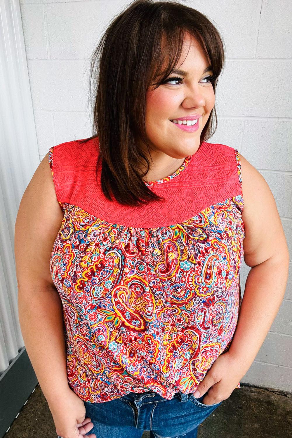 Plenty Of Love Paisley Print Tank Top - Atomic Wildflower
