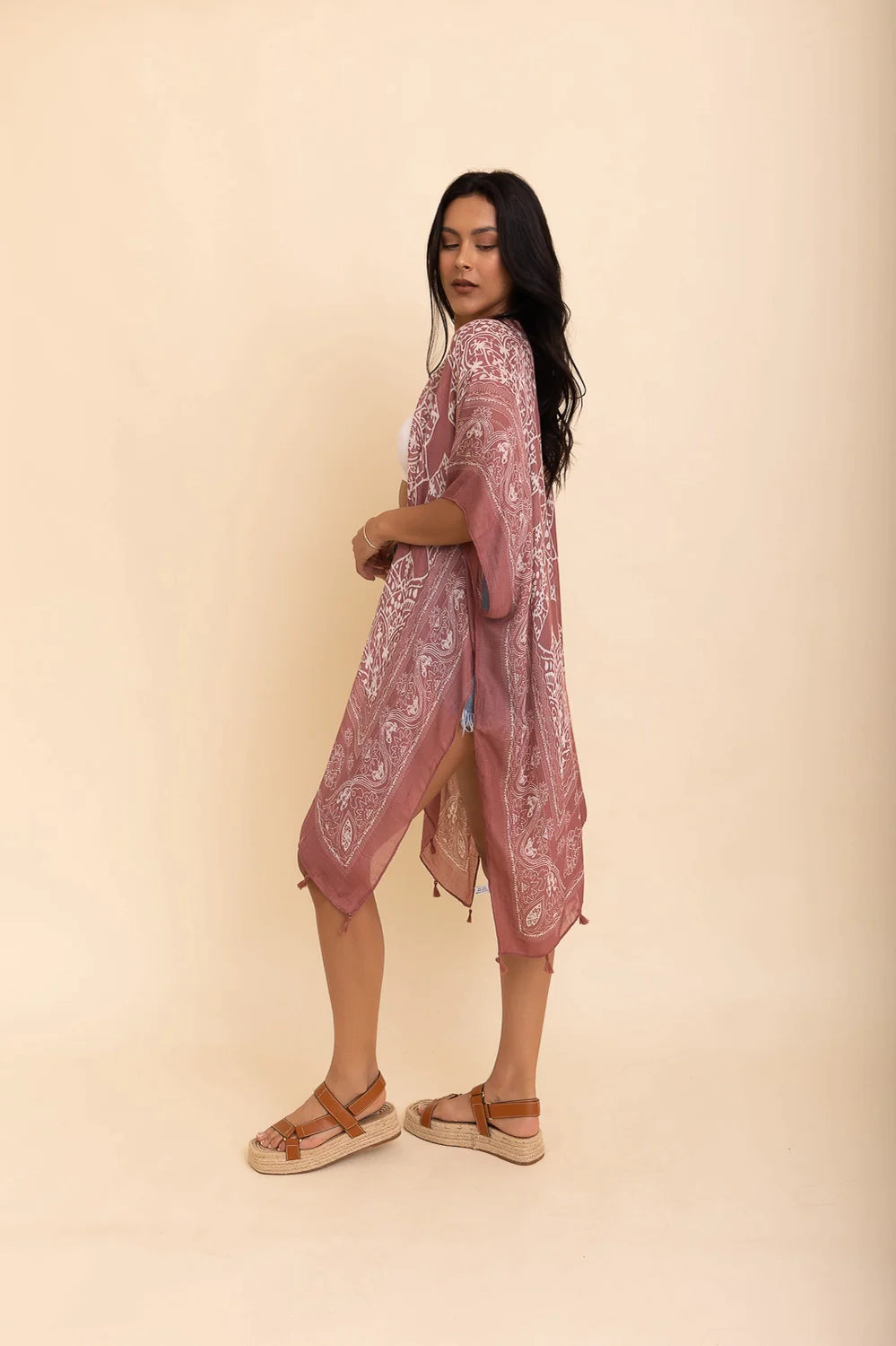 Took My Love Tassel Kimono • Rose - Atomic Wildflower