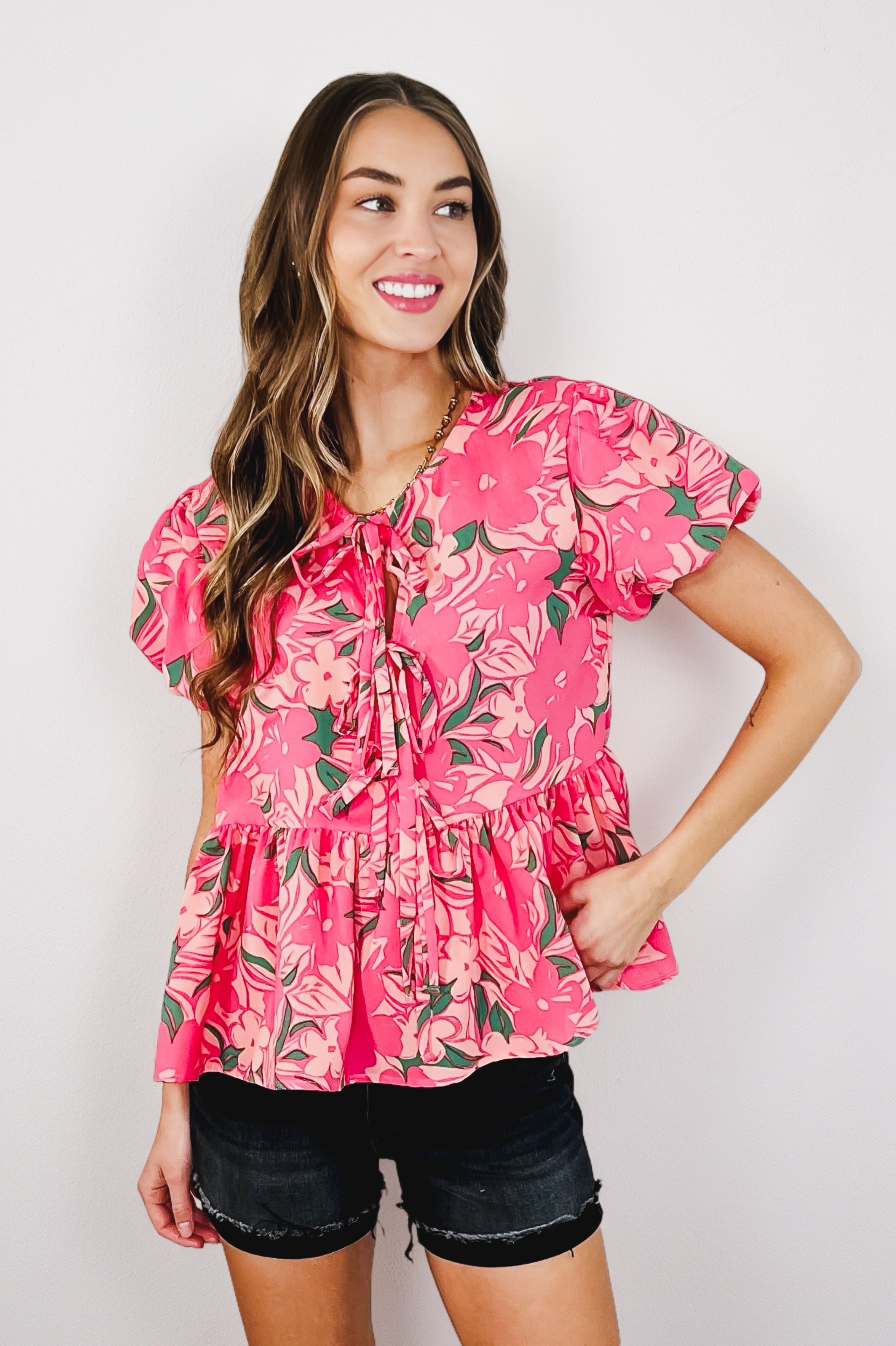 Floral Fling Puff Sleeve Blouse