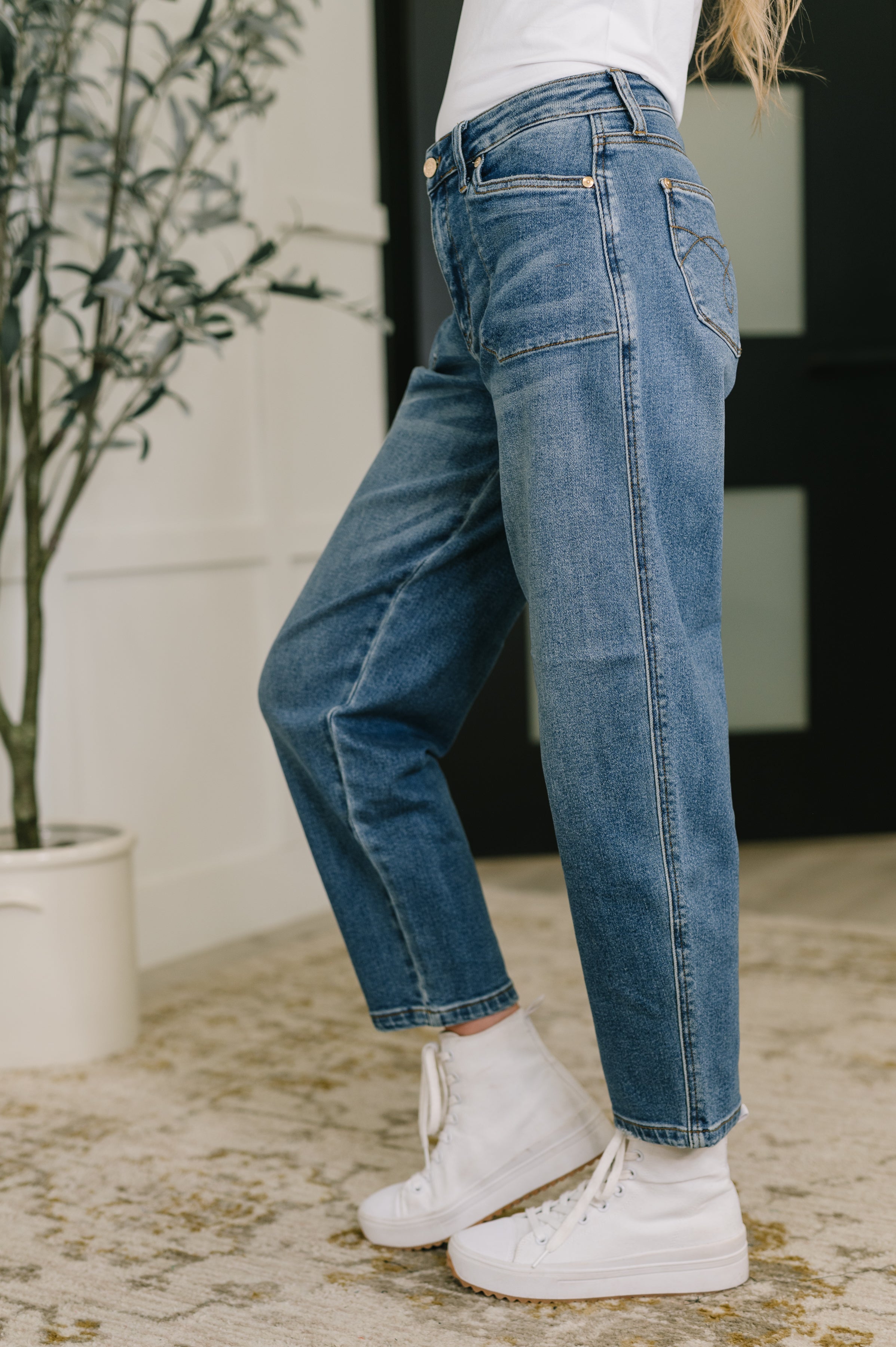 Bella High Waist Soft Barrel Stitch Thru Pocket