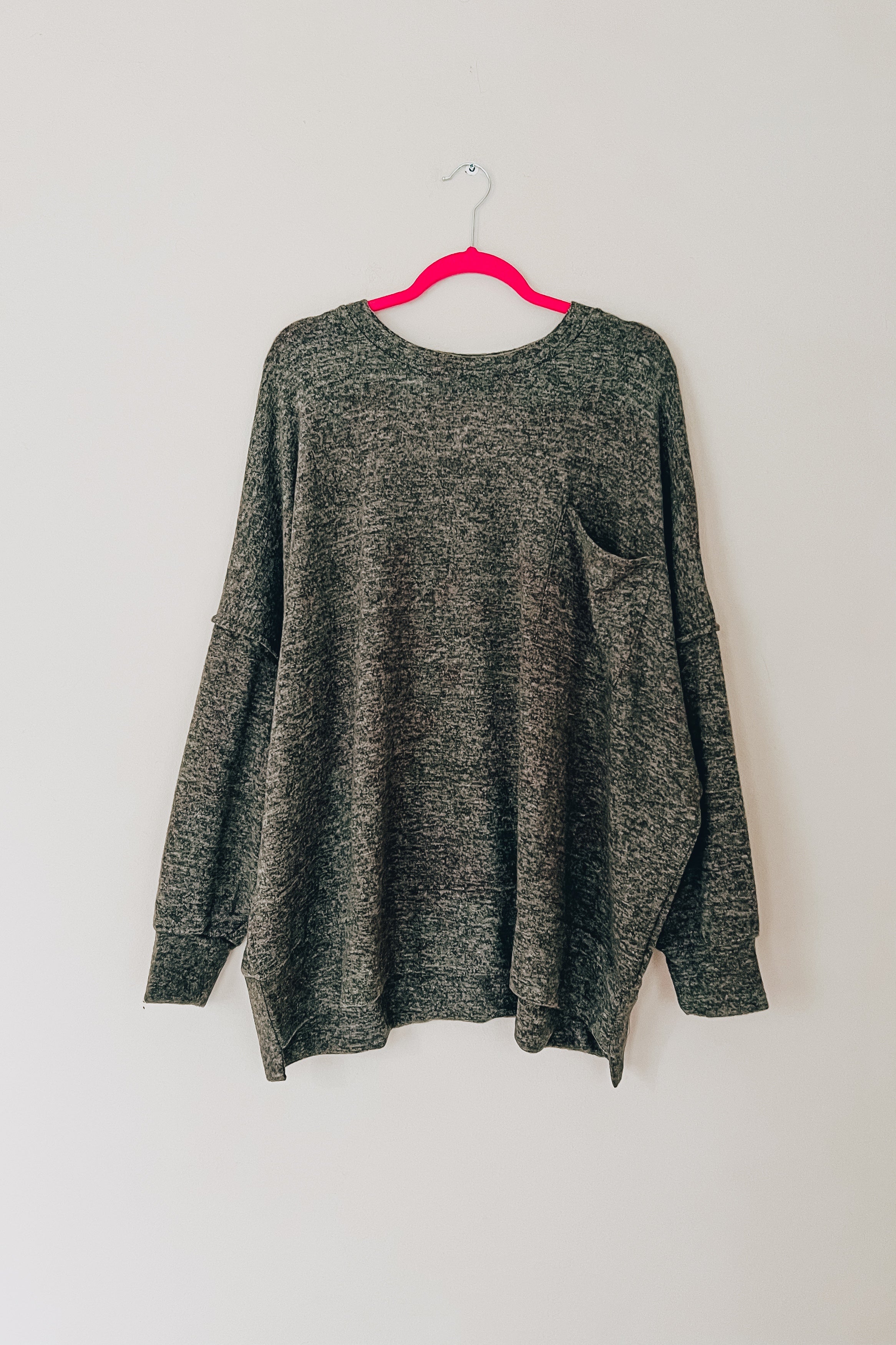Stay Awhile Melange Sweater • Army Green
