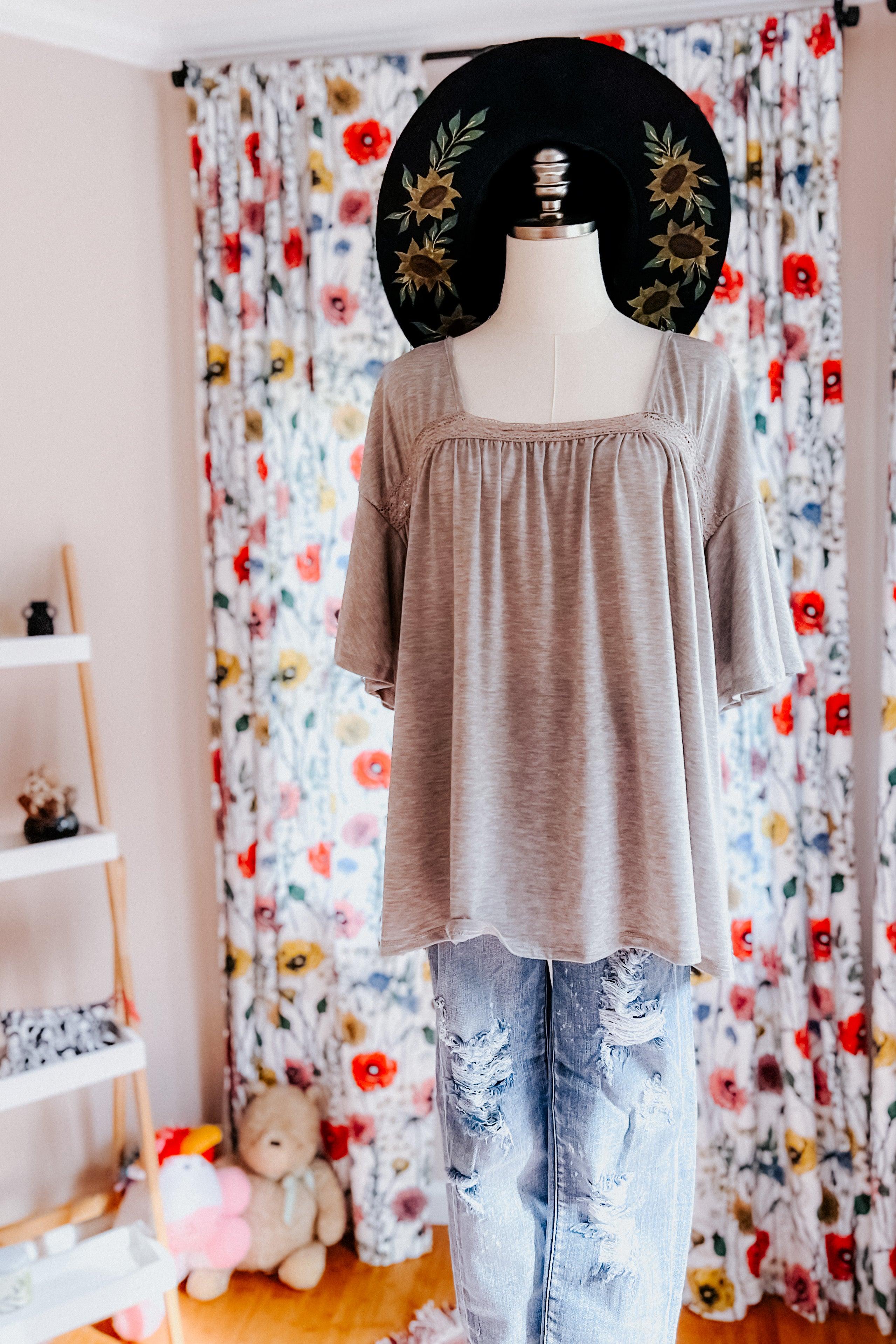 Stay Awhile Crochet Square Neck Top - Atomic Wildflower