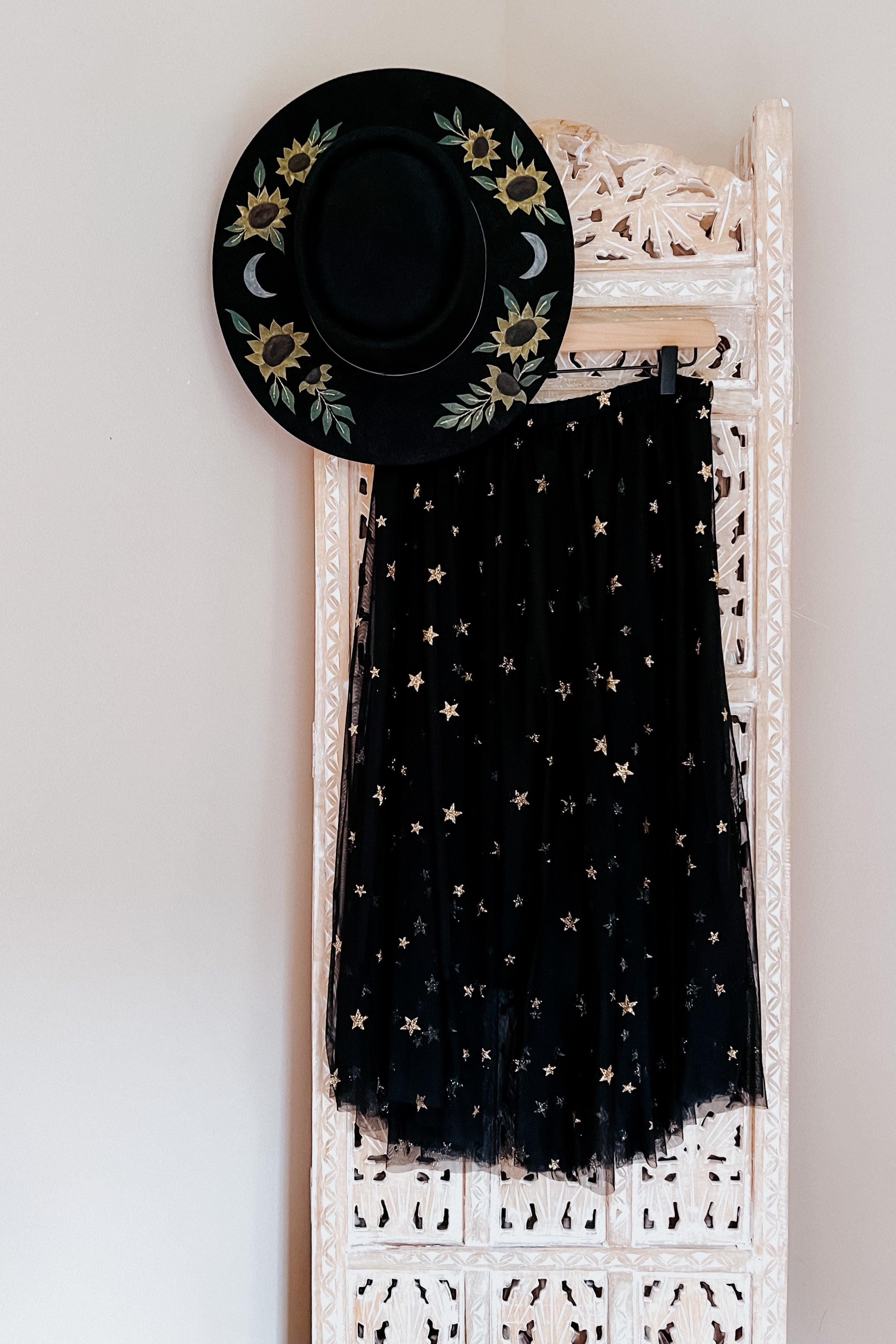 Star Crossed Chiffon Midi Skirt - Atomic Wildflower