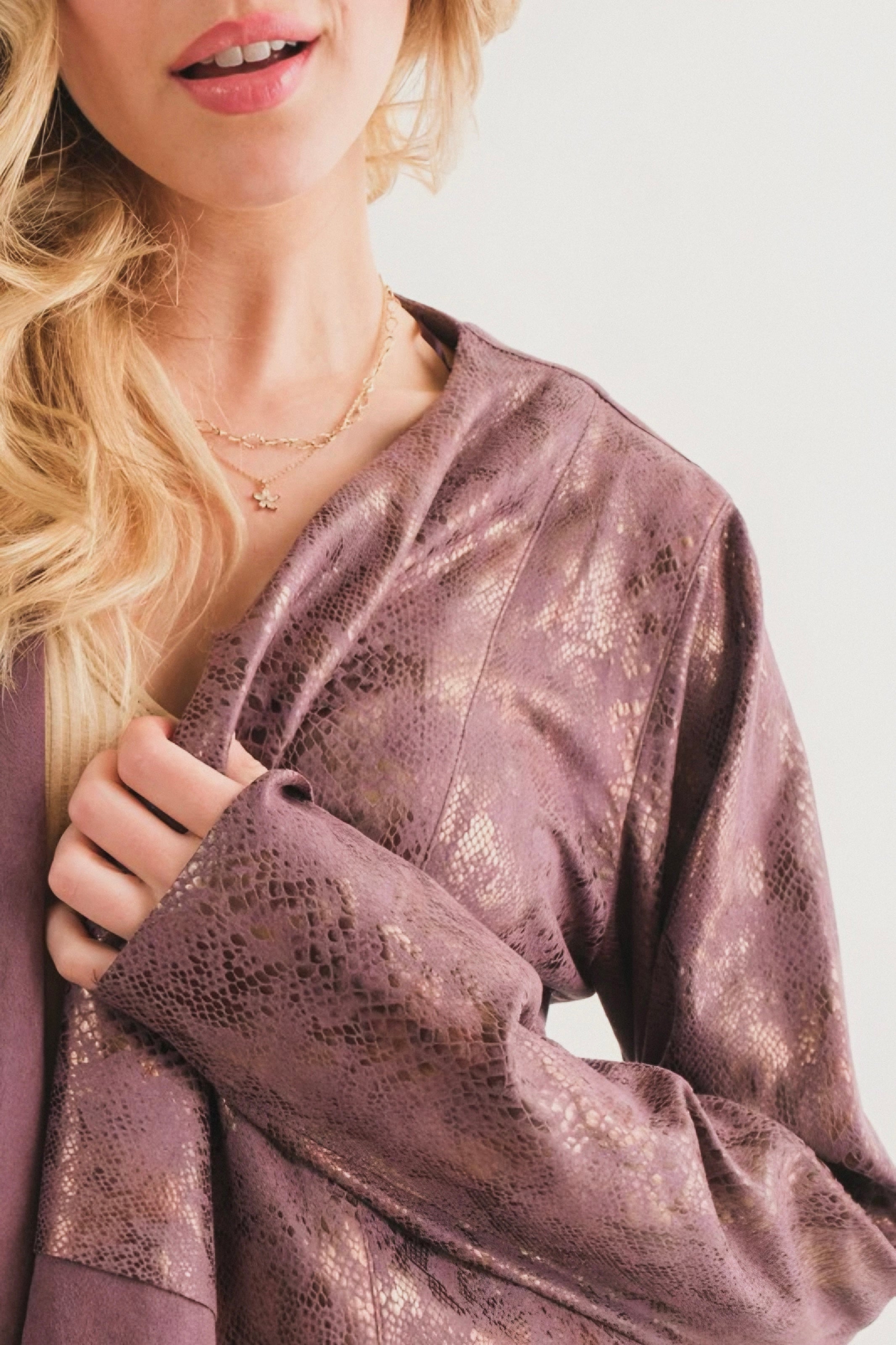 Plum Luxe Faux Suede Cardigan