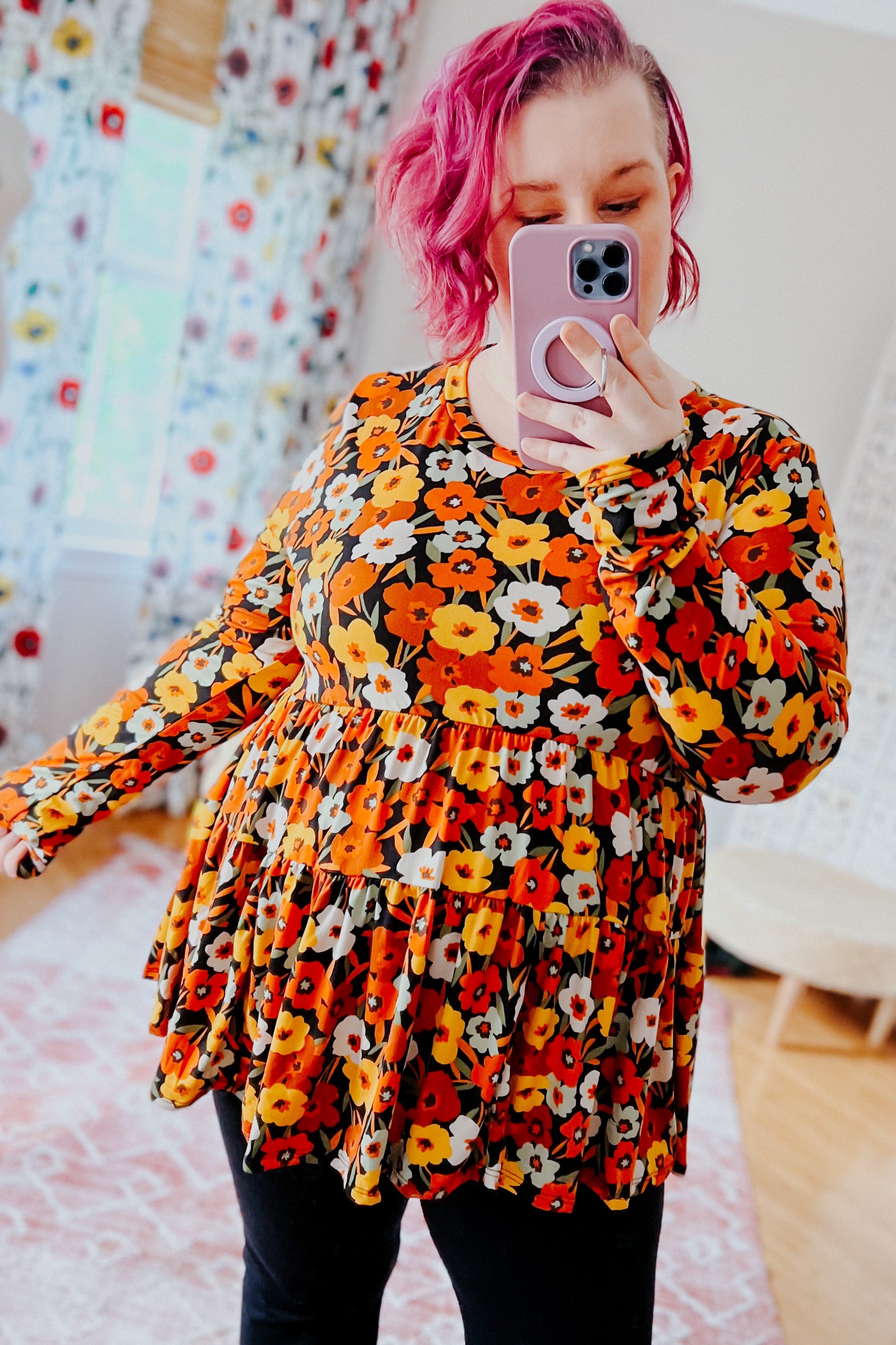 Nostalgic Floral Tiered Babydoll Top