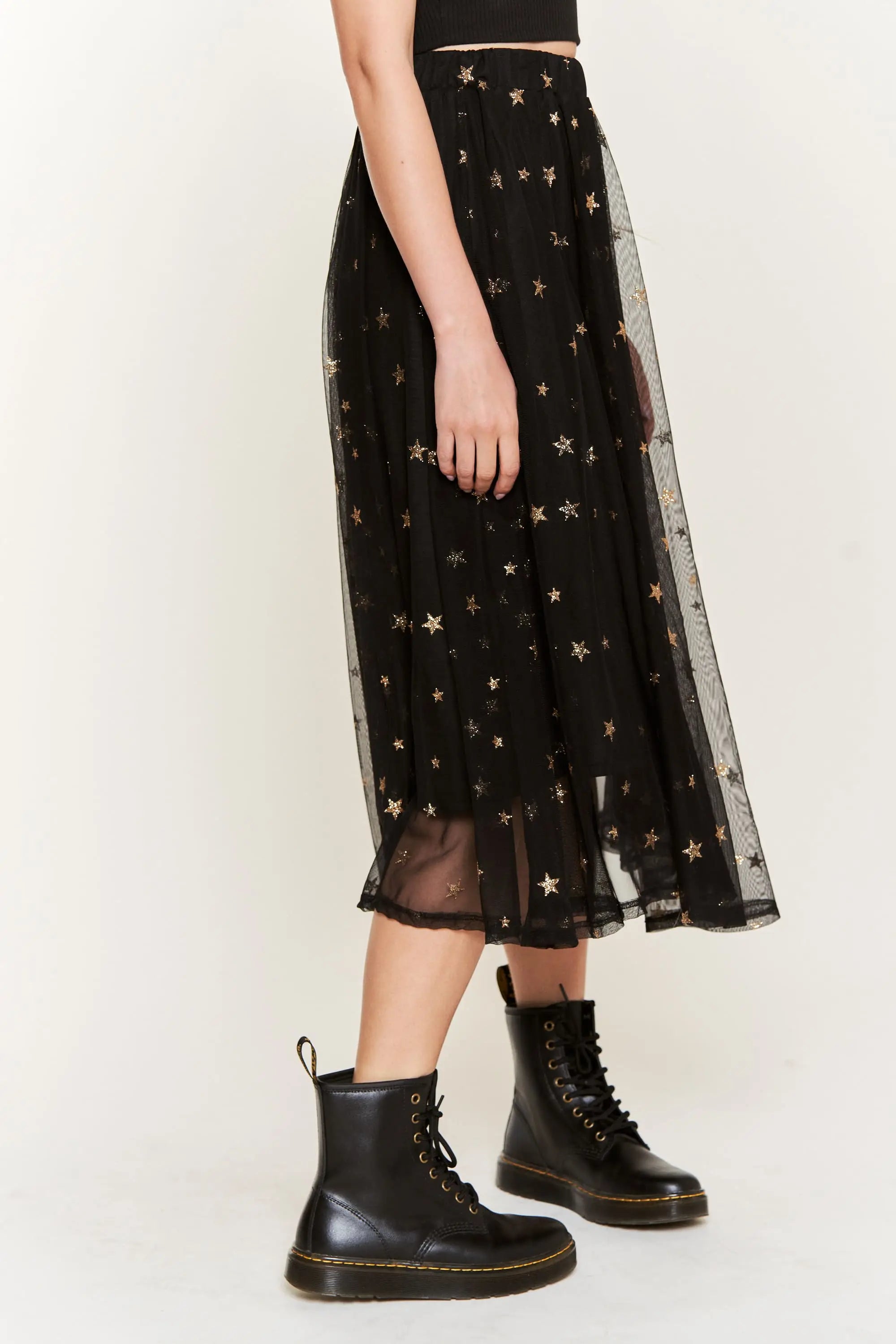 Star Crossed Chiffon Midi Skirt - Atomic Wildflower