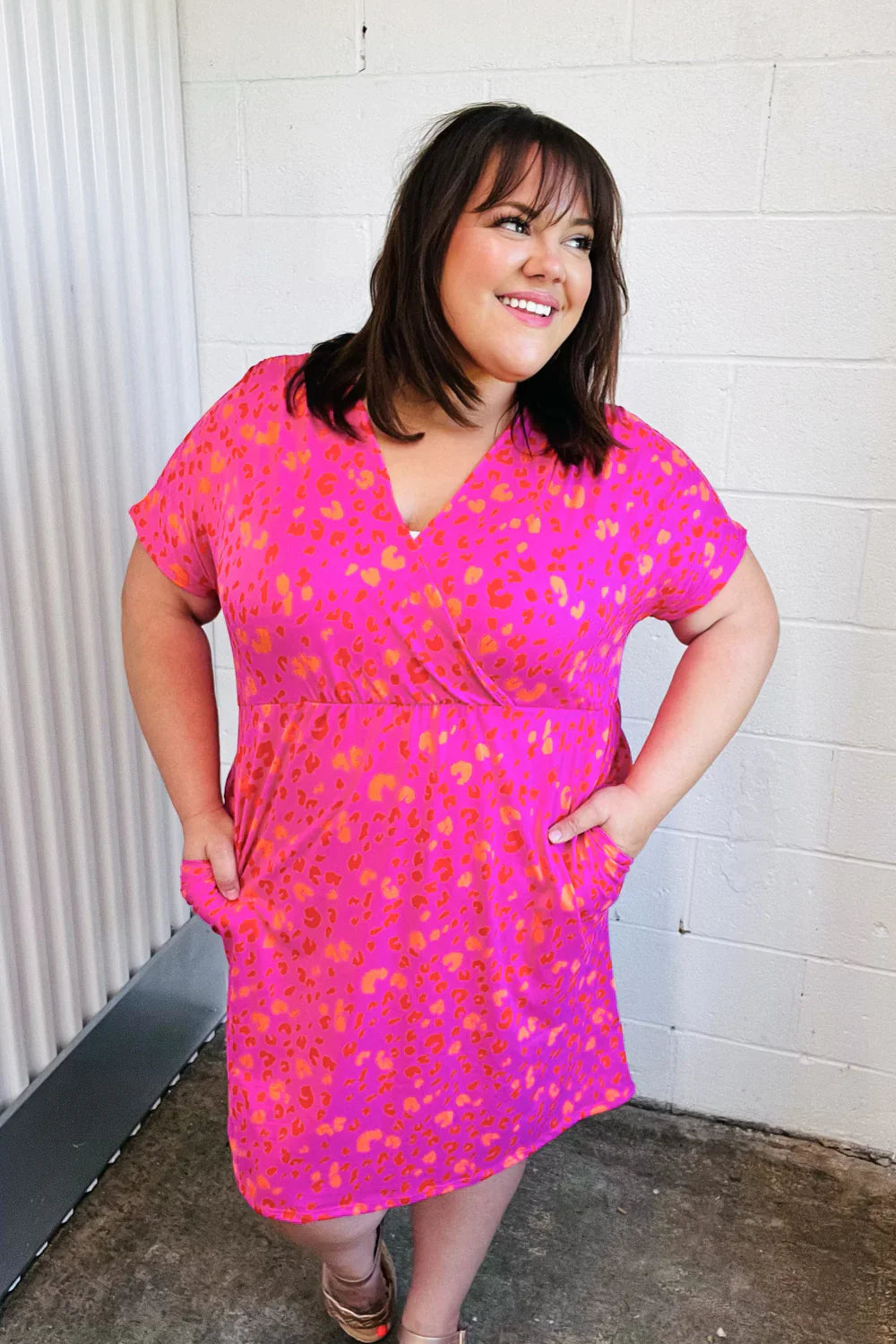 Love High Surplice V Neck Dress - Atomic Wildflower