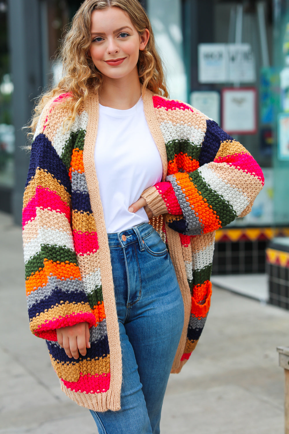 True Colors Crochet Chunky Oversized Cardigan