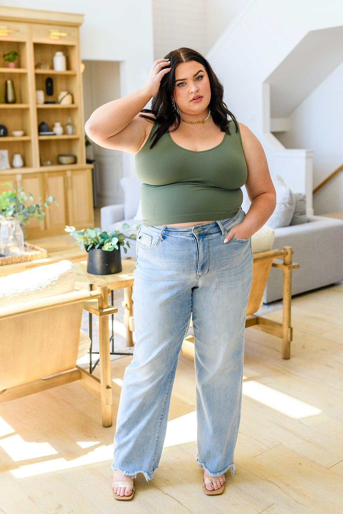 Carefree Seamless Reversible Tank • Olive - Atomic Wildflower