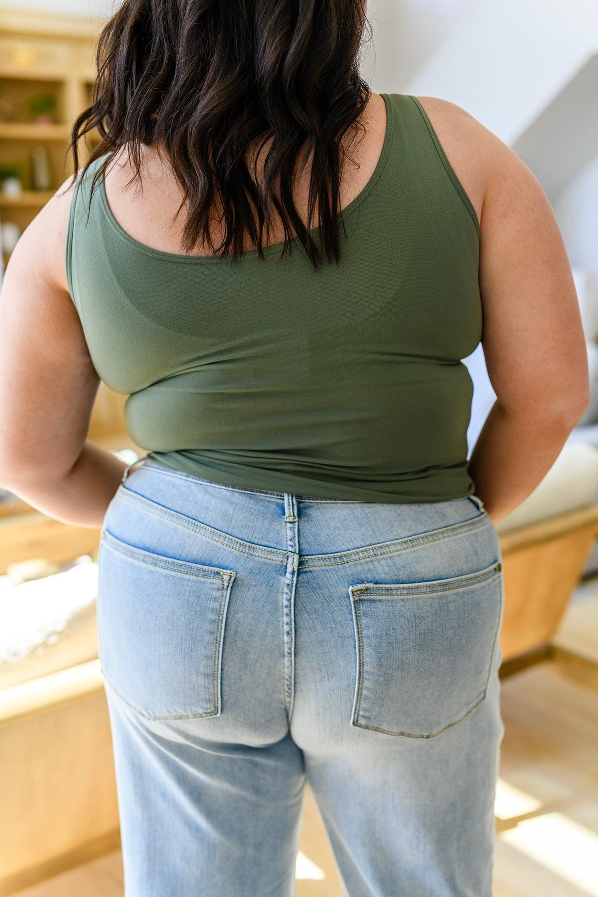 Carefree Seamless Reversible Tank • Olive - Atomic Wildflower