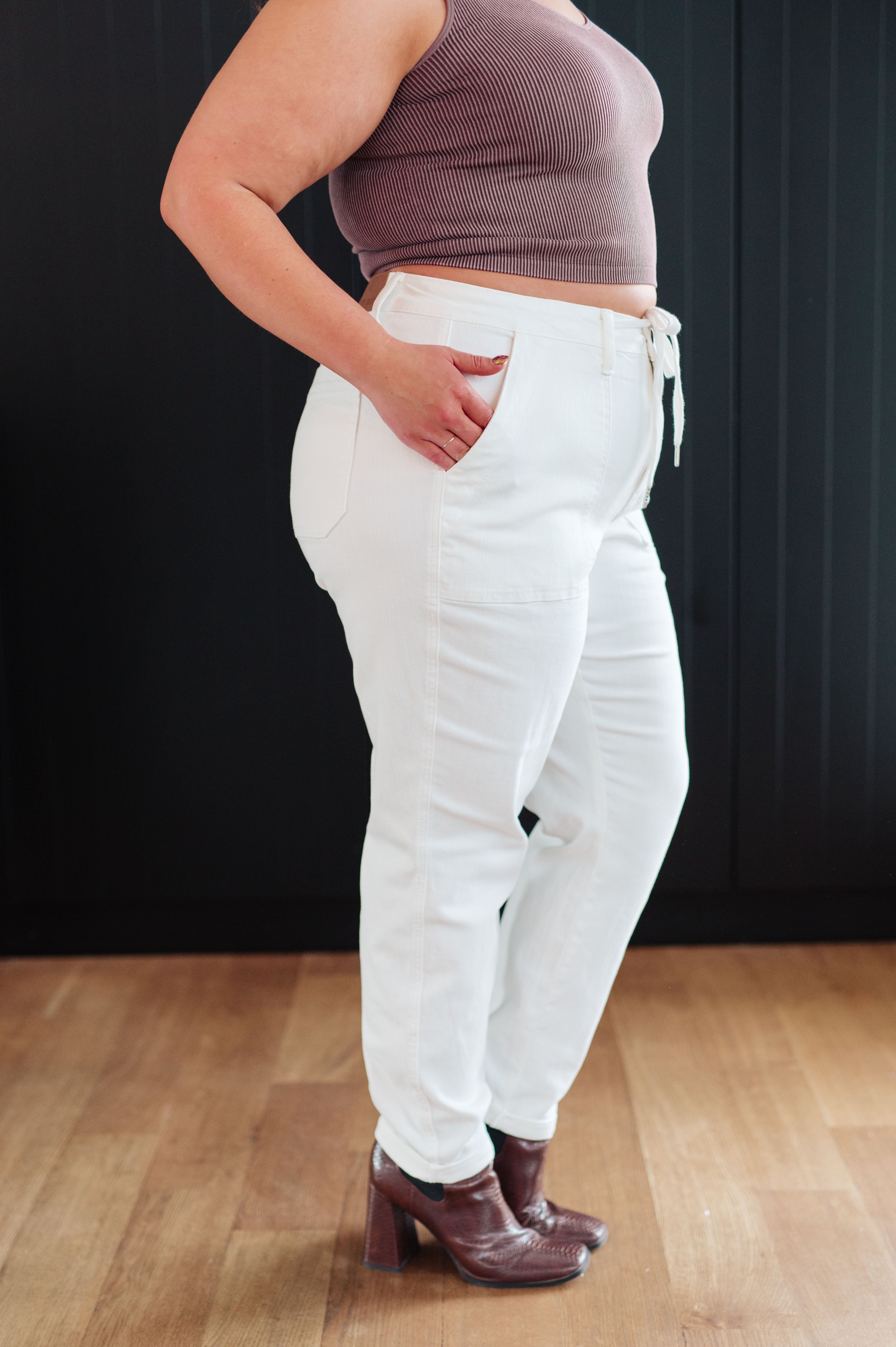 Charlene High Rise Jogger • Ecru