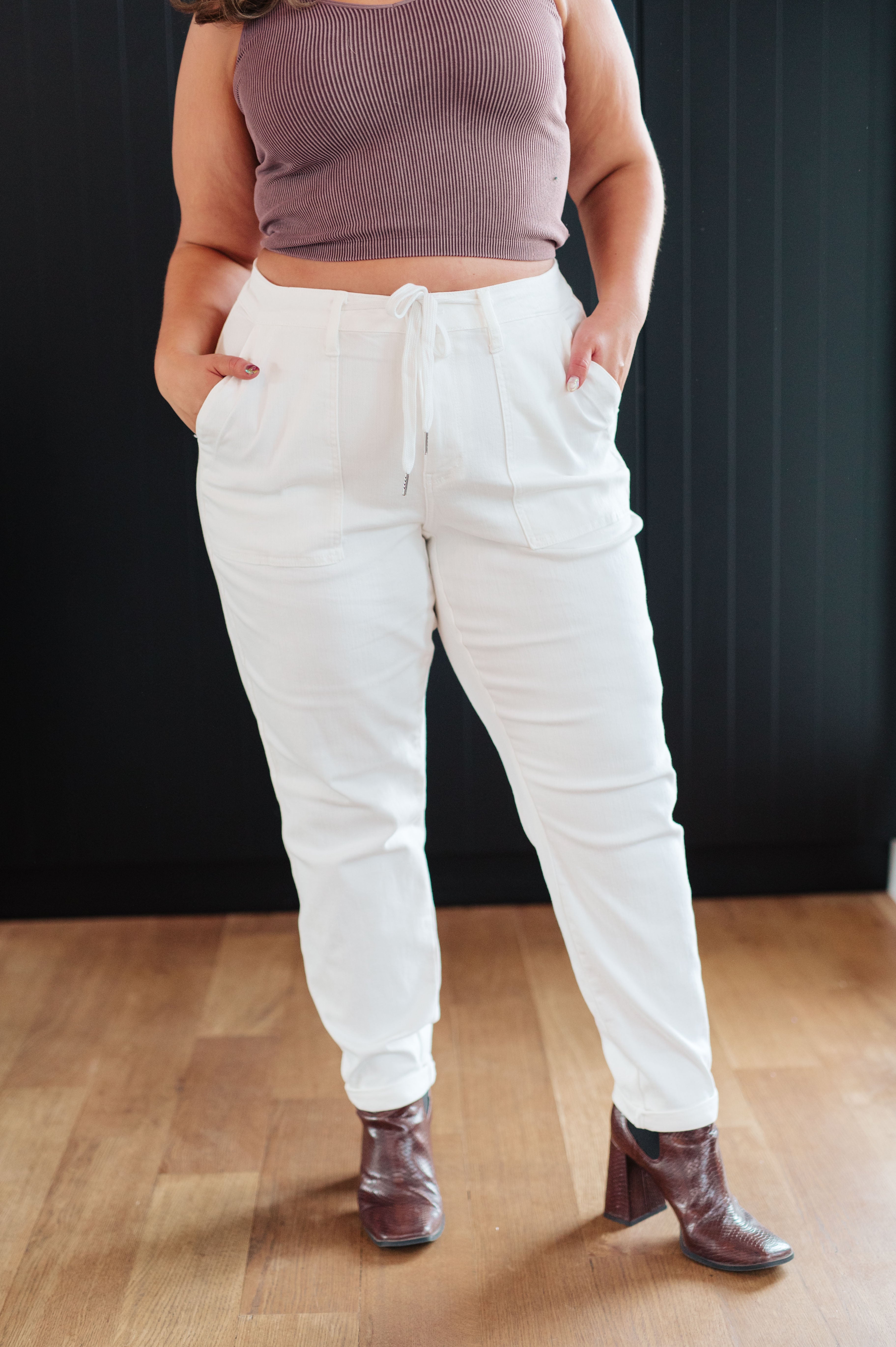 Charlene High Rise Jogger • Ecru