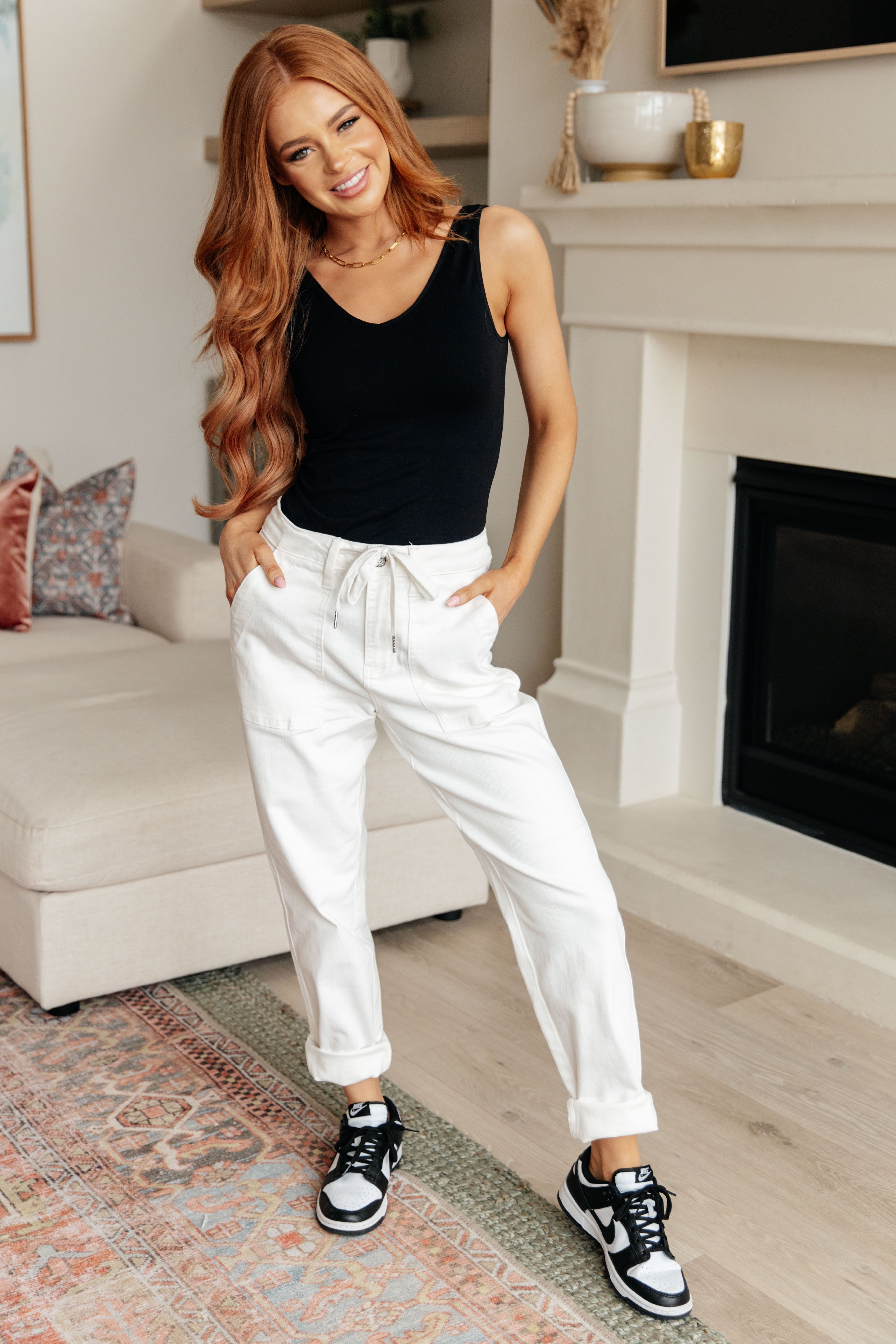 Charlene High Rise Jogger • Ecru