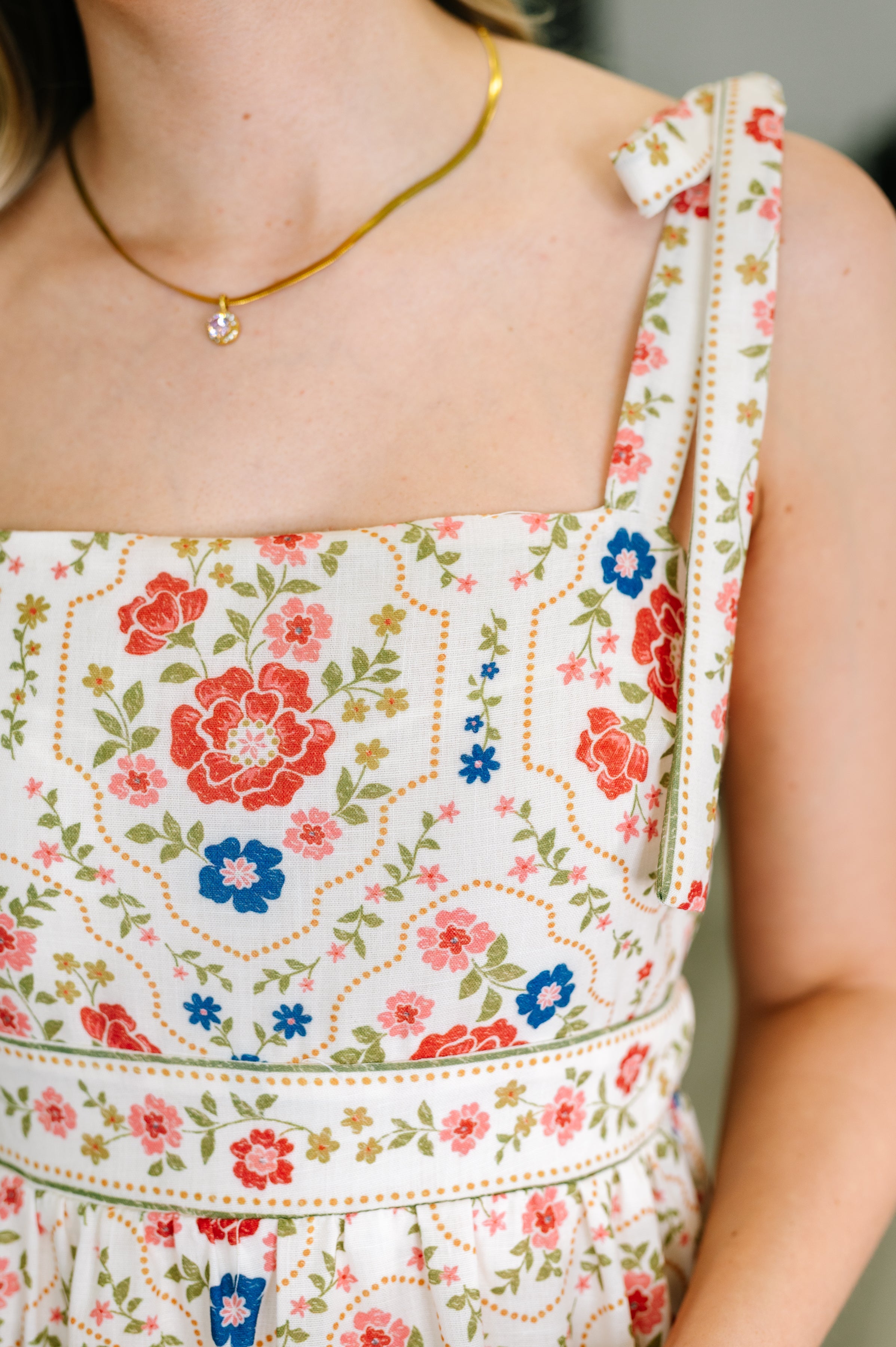 Country Crush Adjustable Strap Dress • Cream