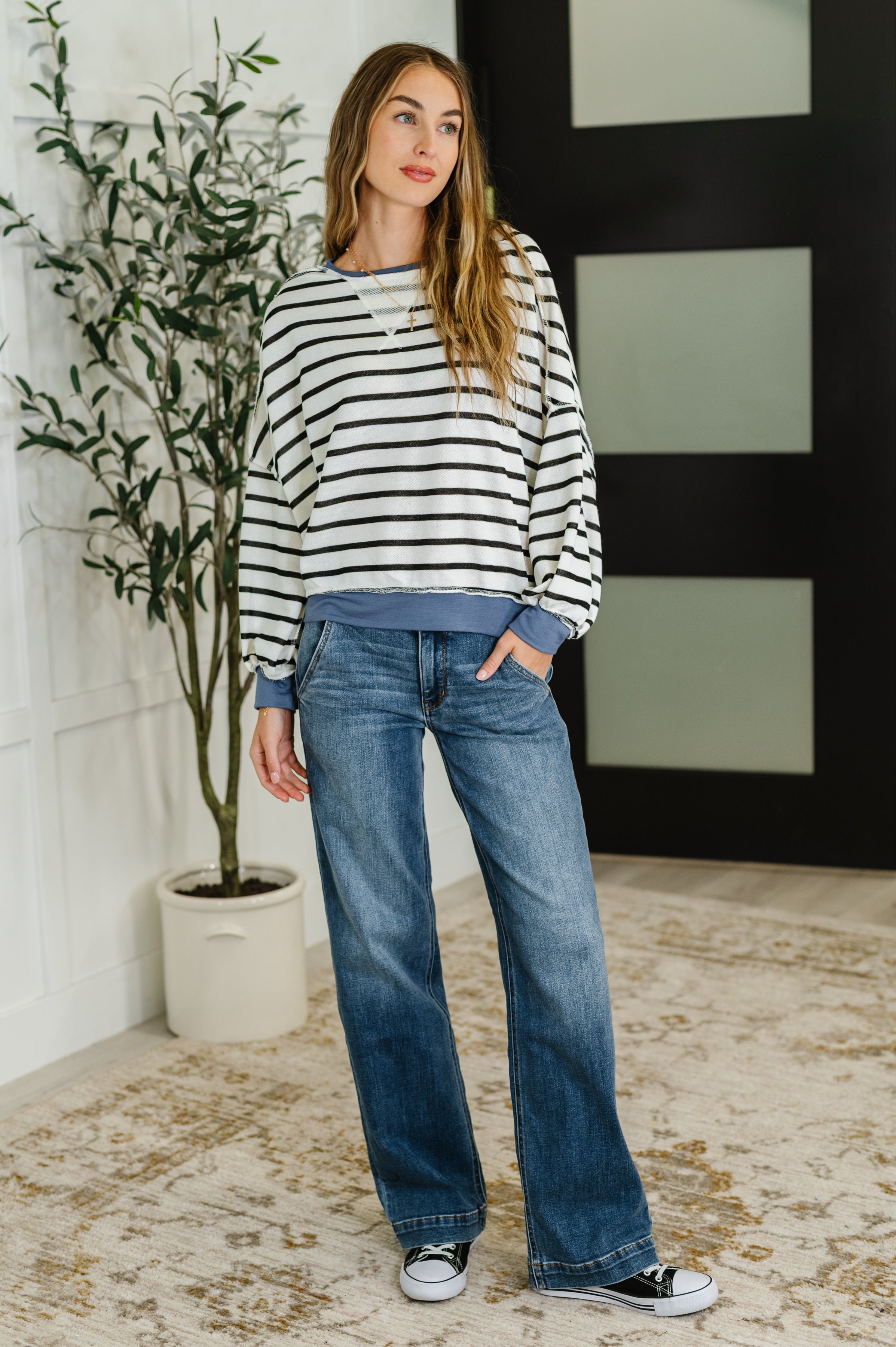 Cute in Comfort Crew Neck Pullover • Denim