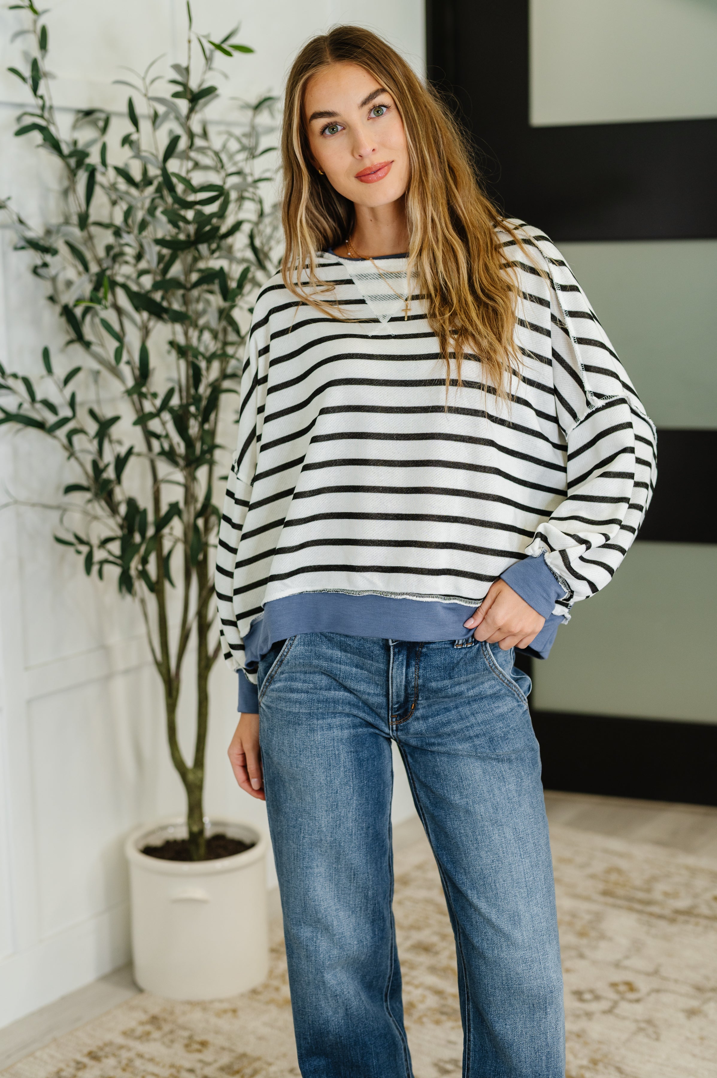 Cute in Comfort Crew Neck Pullover • Denim