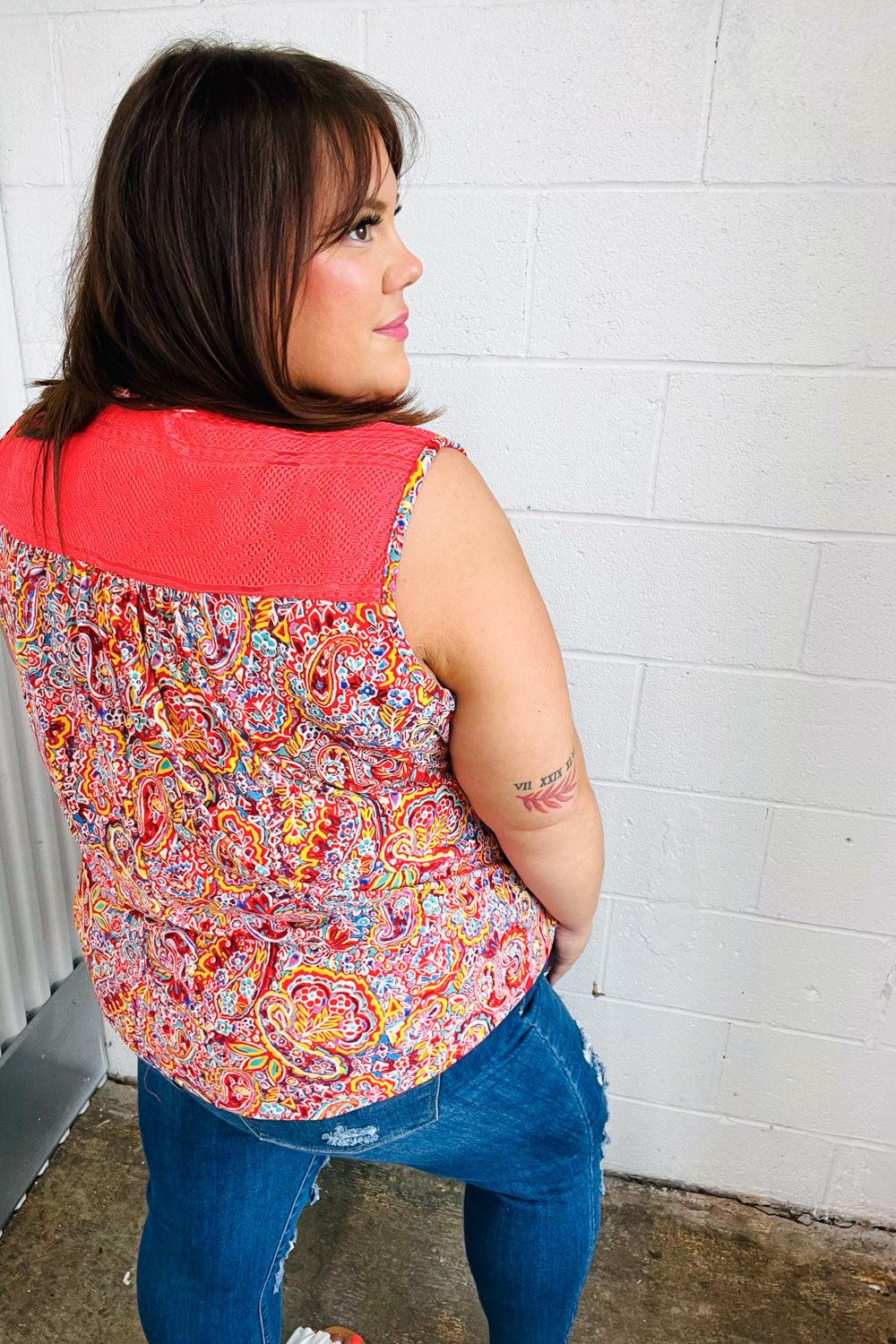 Plenty Of Love Paisley Print Tank Top - Atomic Wildflower