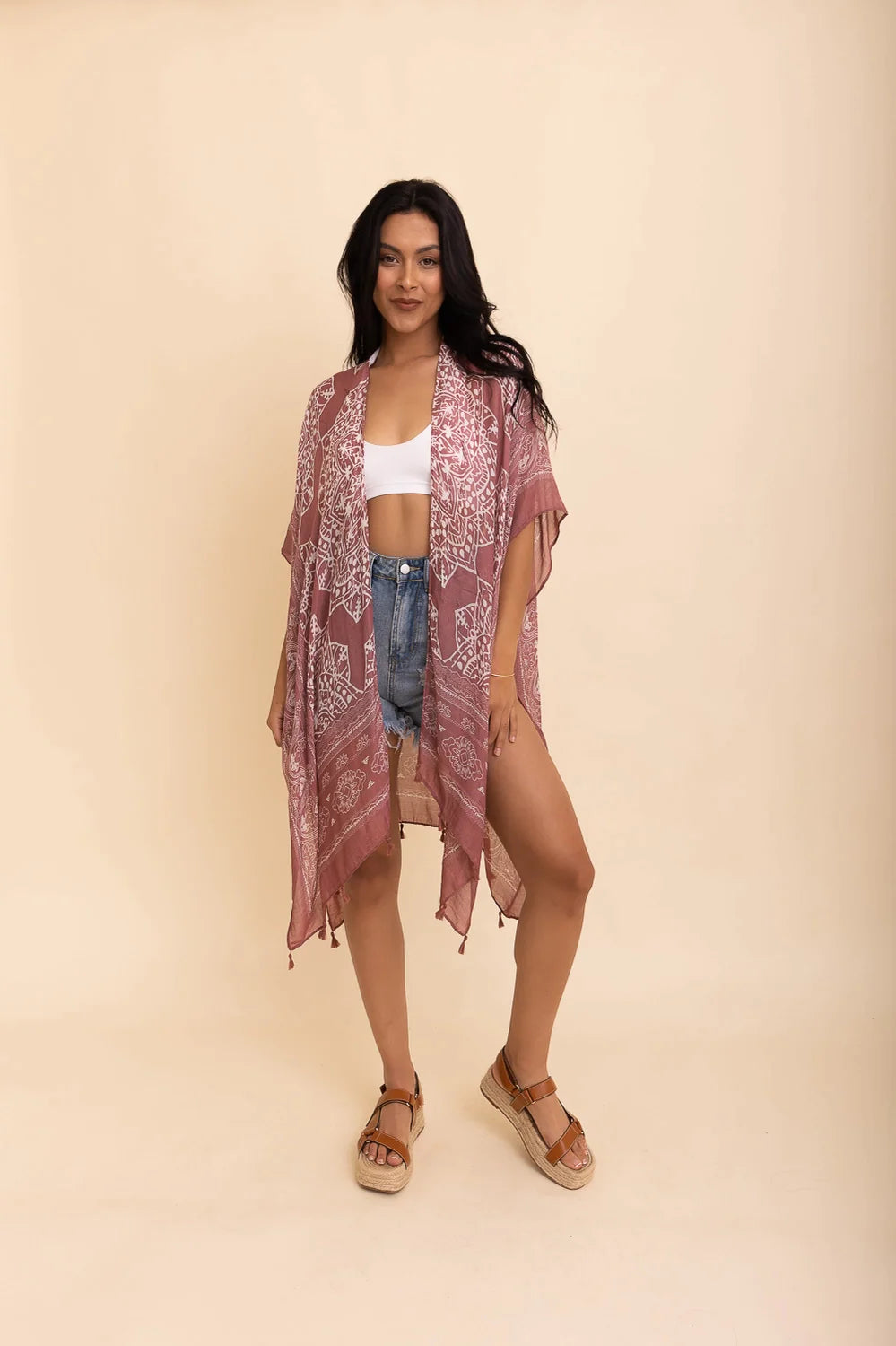 Took My Love Tassel Kimono • Rose - Atomic Wildflower