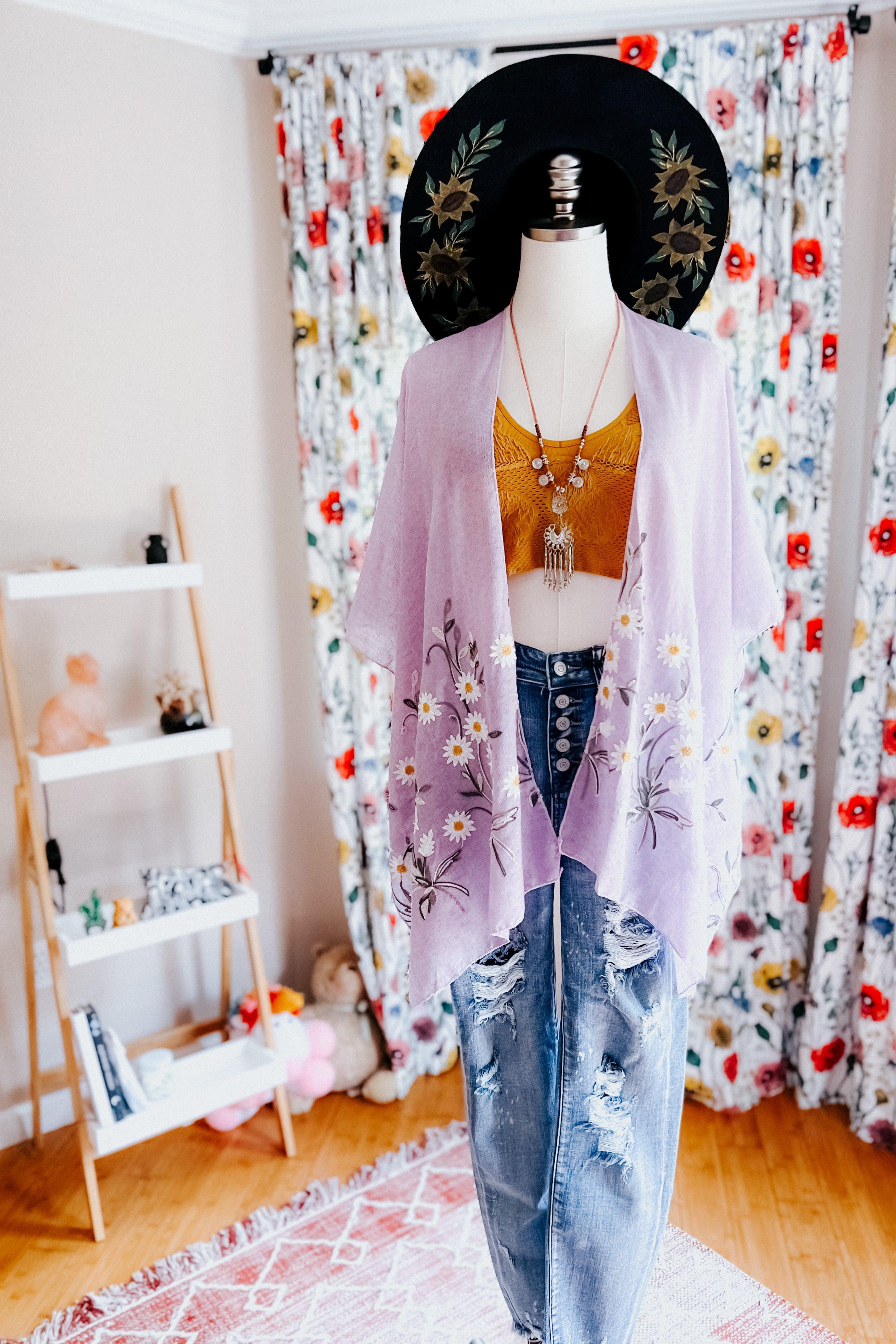 Daisy Mae Kimono Shawl - Atomic Wildflower