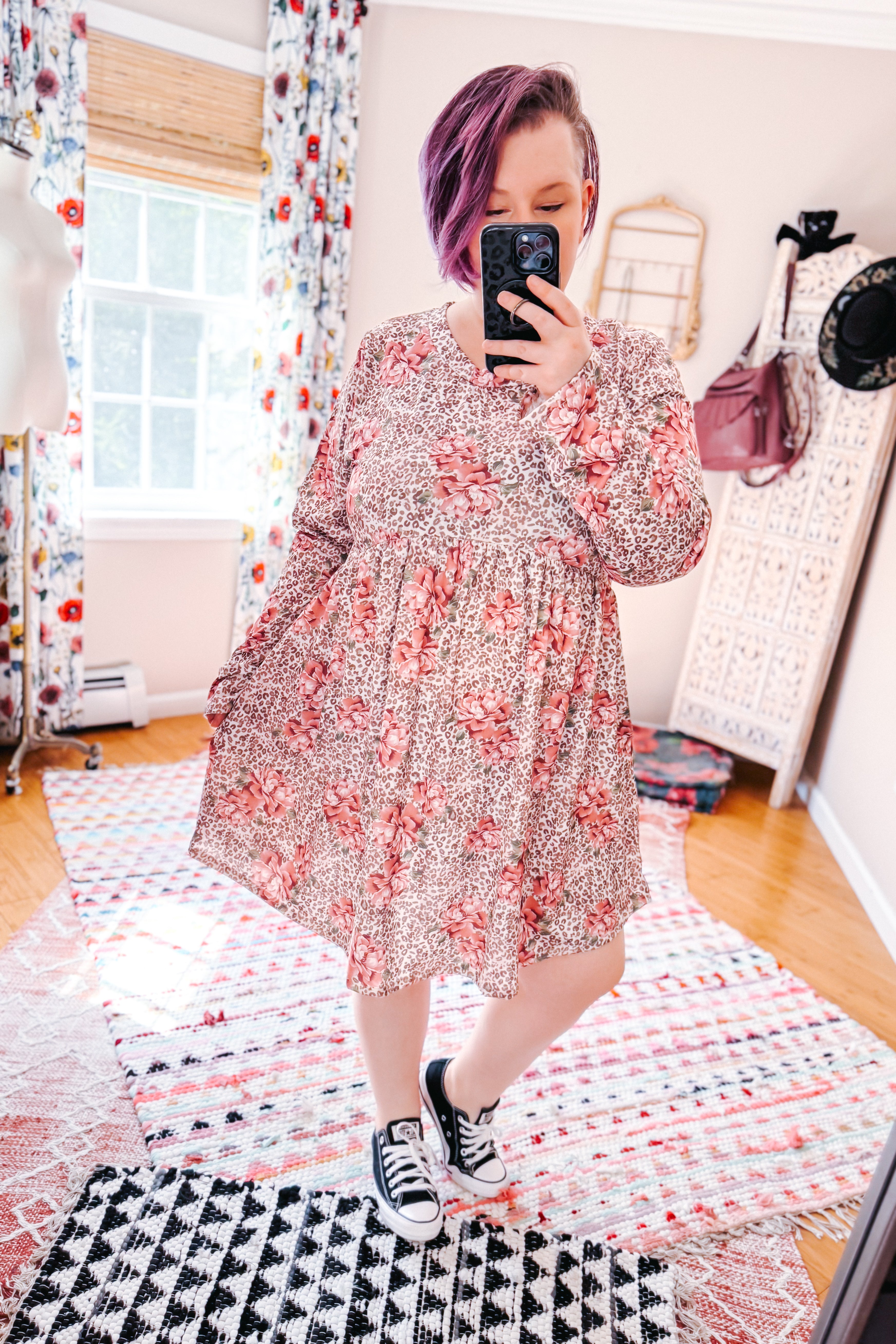 Sweet & Spotted Rose Babydoll Tunic Dress